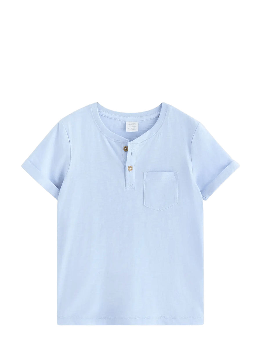 Lindex - Top in slub jersey - kortærmede t-shirts - light blue - 1