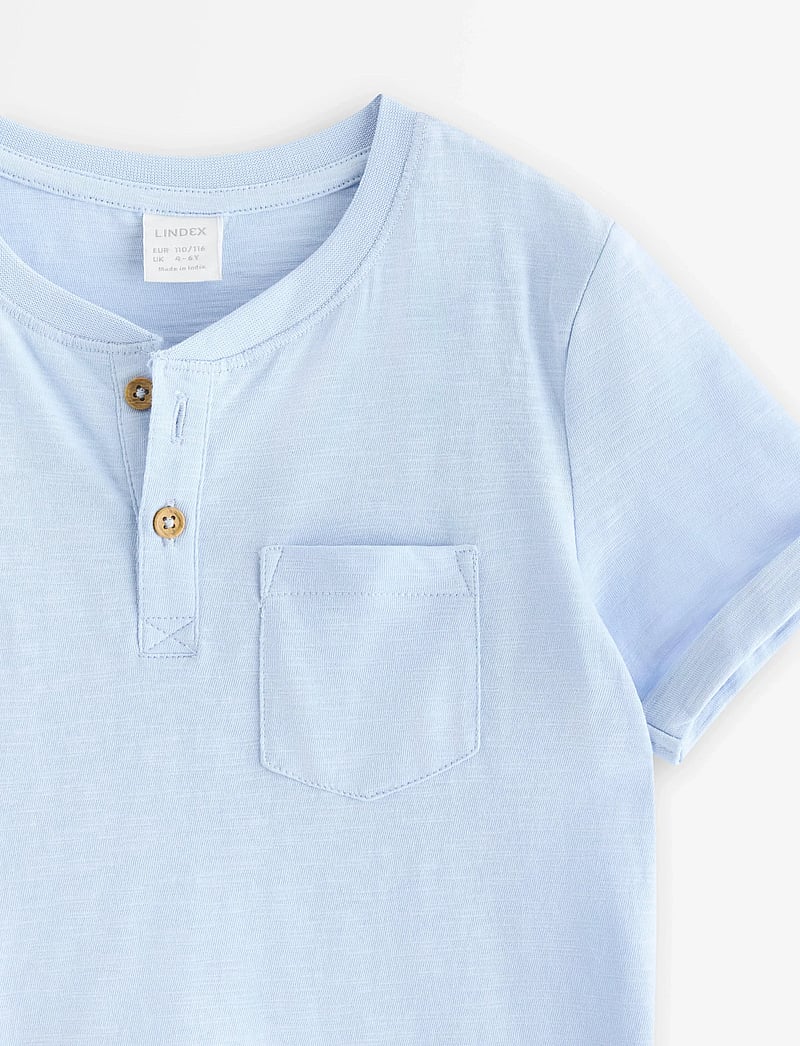 Lindex - Top in slub jersey - kurzärmelige - light blue - 5
