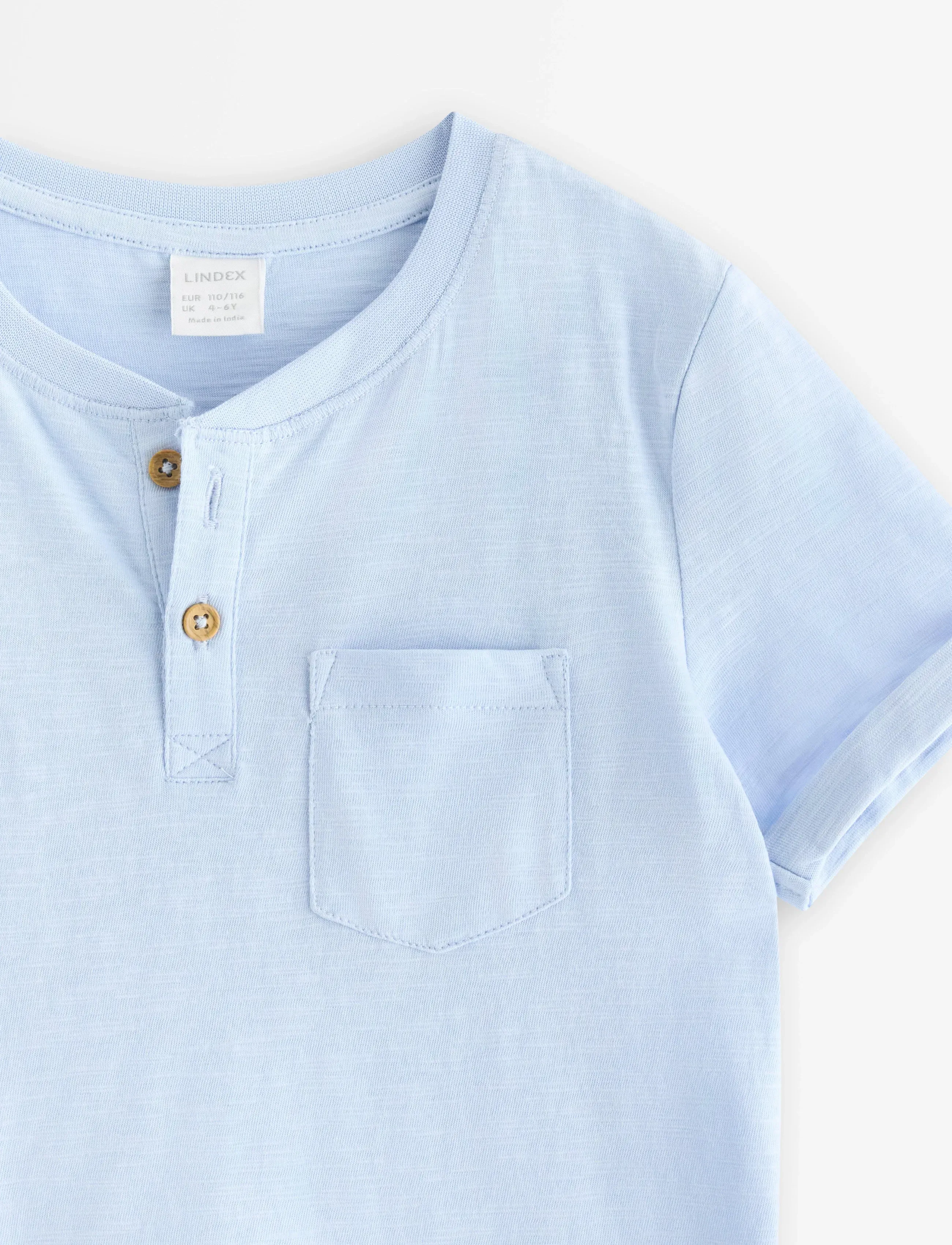Lindex - Top in slub jersey - kortærmede t-shirts - light blue - 5