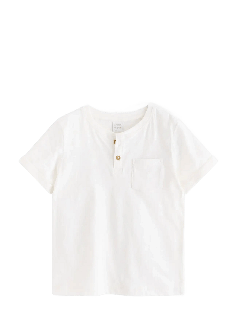 Lindex - Top in slub jersey - kortærmede t-shirts - light dusty white - 1