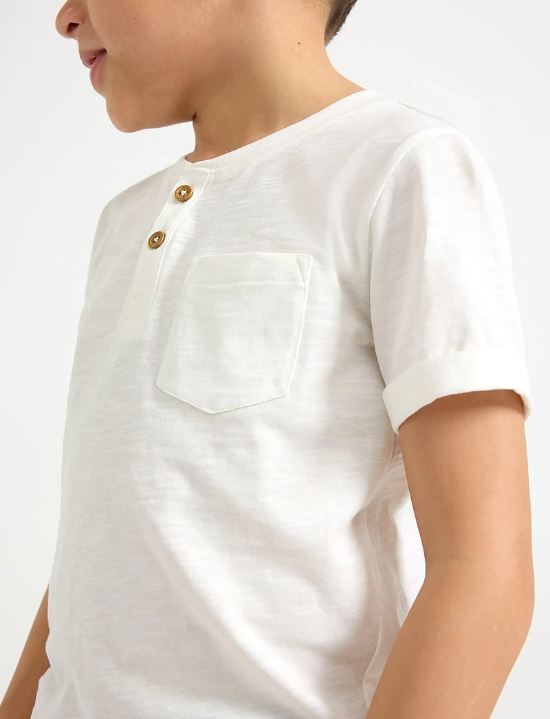 Lindex - Top in slub jersey - kortærmede t-shirts - light dusty white - 4