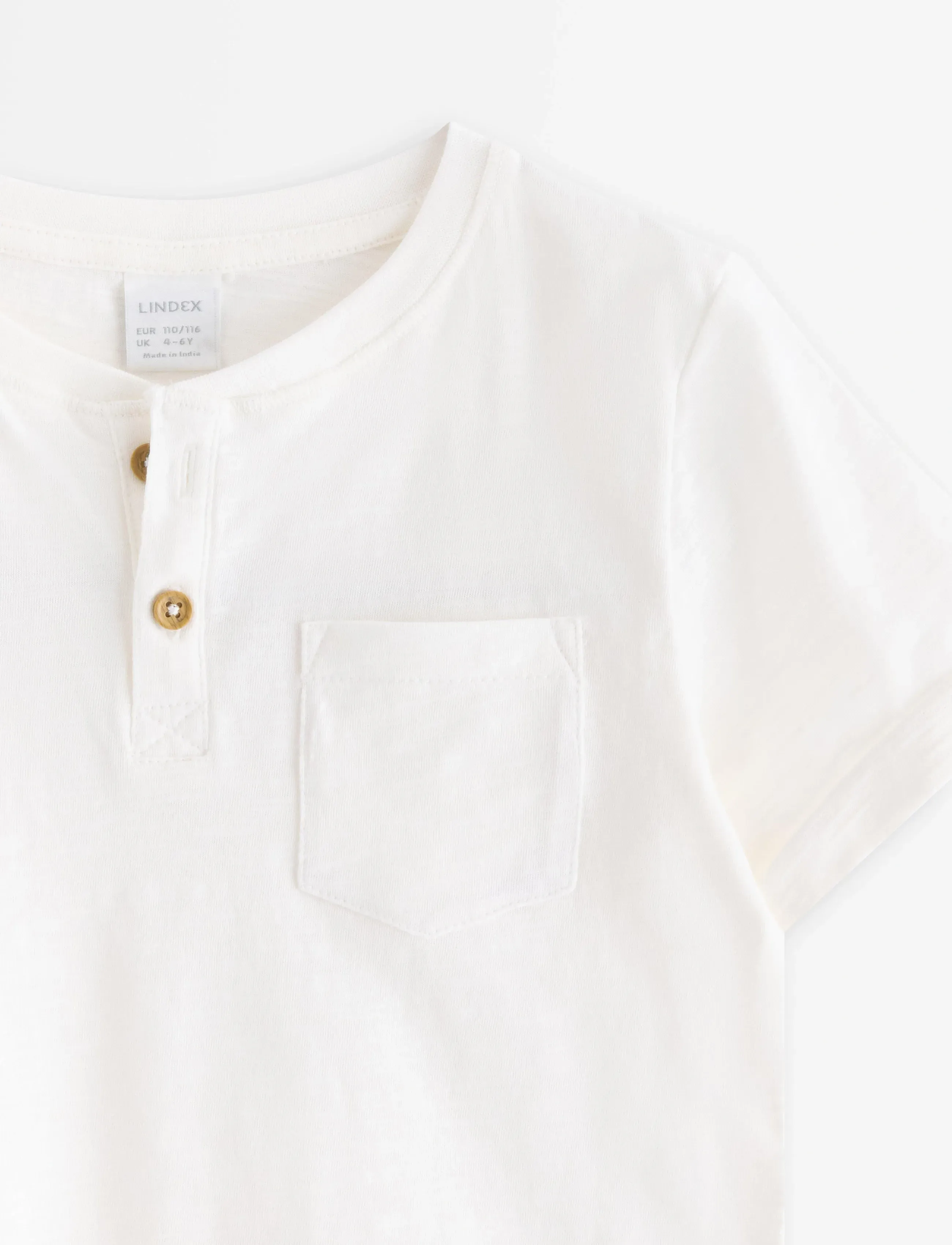 Lindex - Top in slub jersey - kurzärmelige - light dusty white - 5