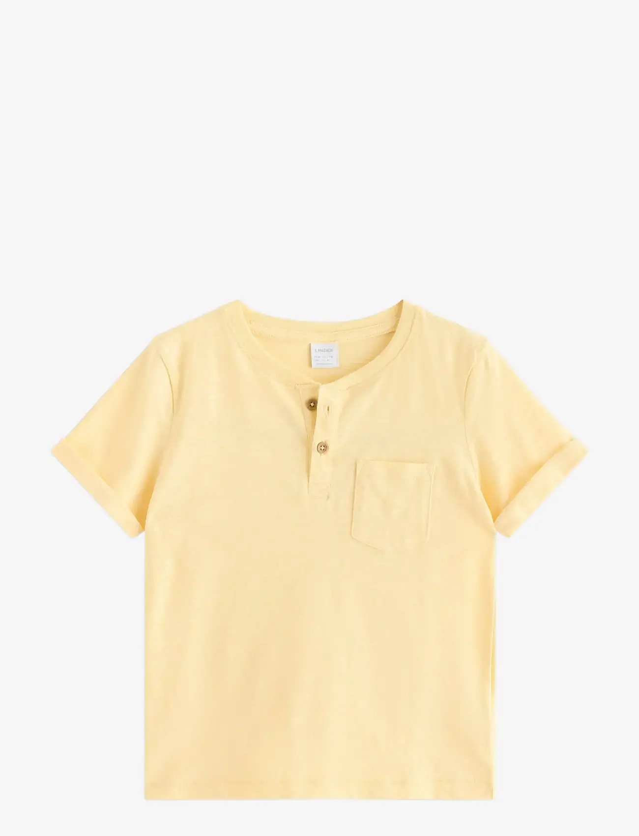 Lindex - Top in slub jersey - lühikeste varrukatega t-särgid - light yellow - 1