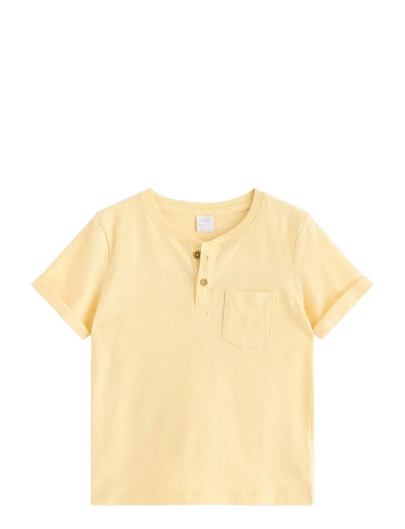 Lindex - Top in slub jersey - kortærmede t-shirts - light yellow - 1