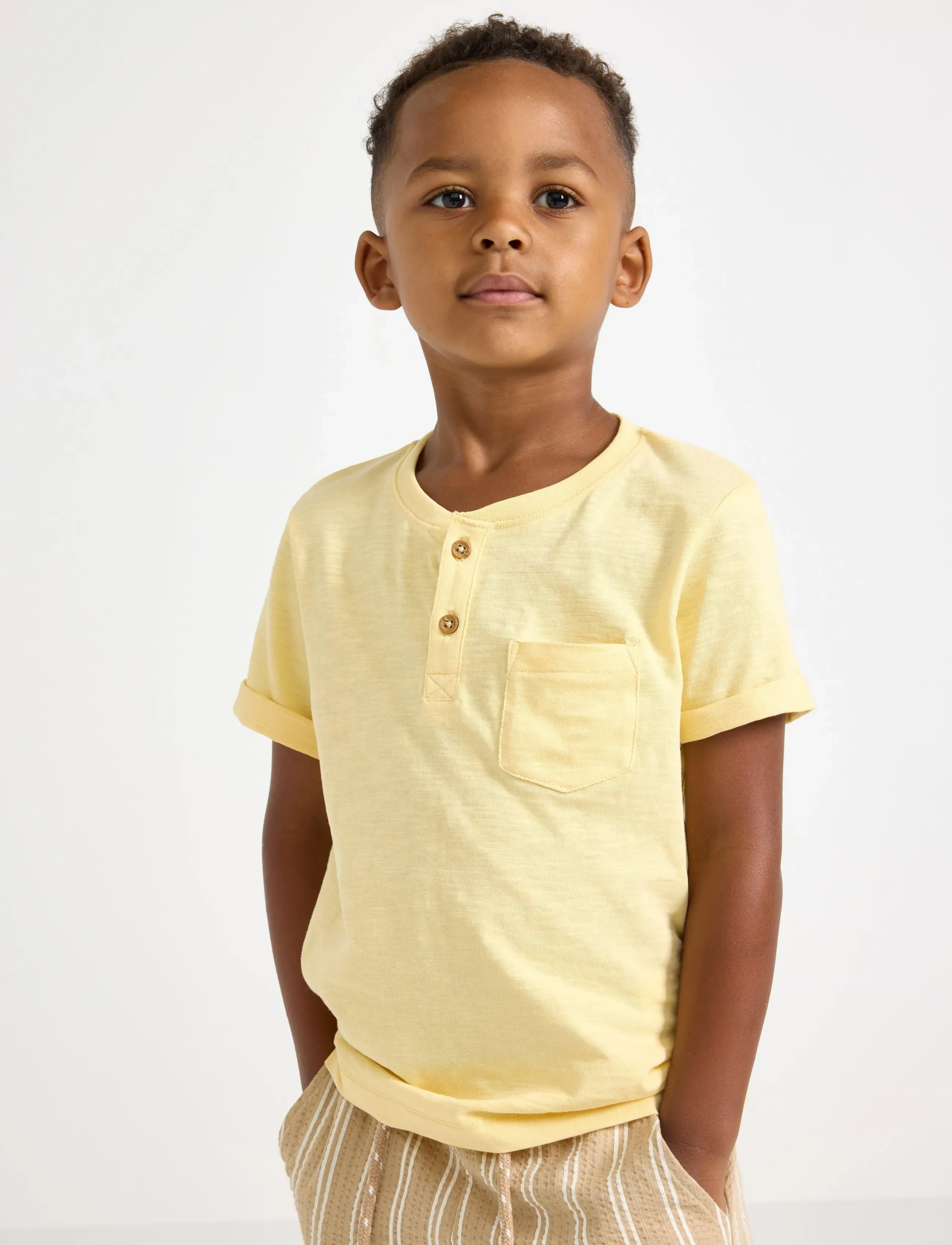 Lindex Top In Slub Jersey, 92, T-shirts, Gelb - Short-sleeved, Kinder