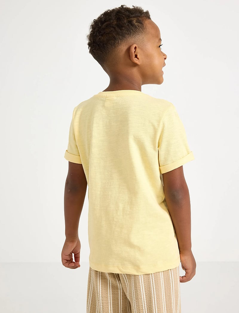 Lindex - Top in slub jersey - kortærmede t-shirts - light yellow - 3