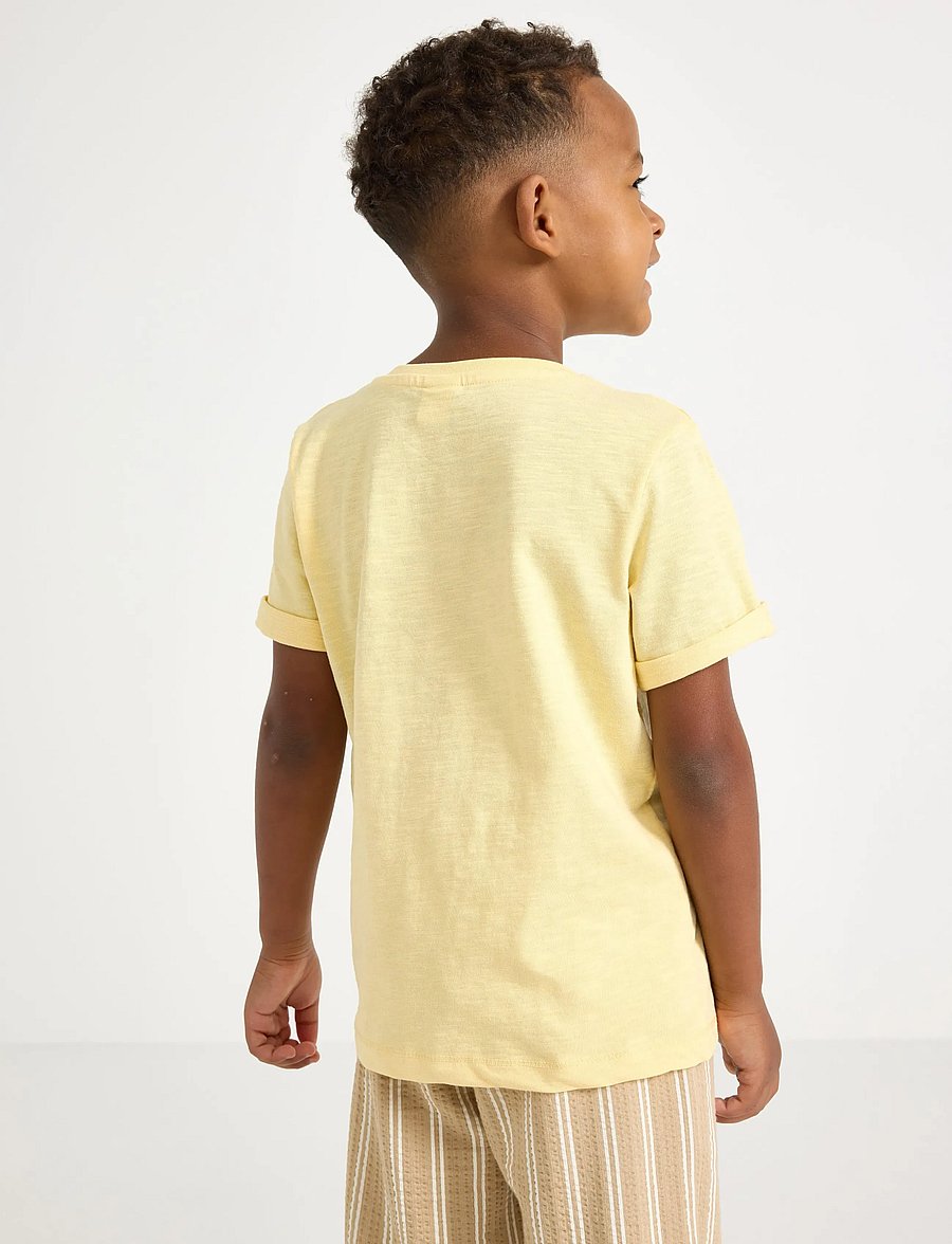 Lindex - Top in slub jersey - kurzärmelige - light yellow - 3