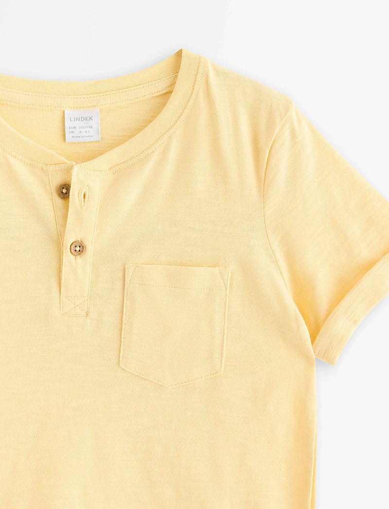 Lindex - Top in slub jersey - kortærmede t-shirts - light yellow - 5