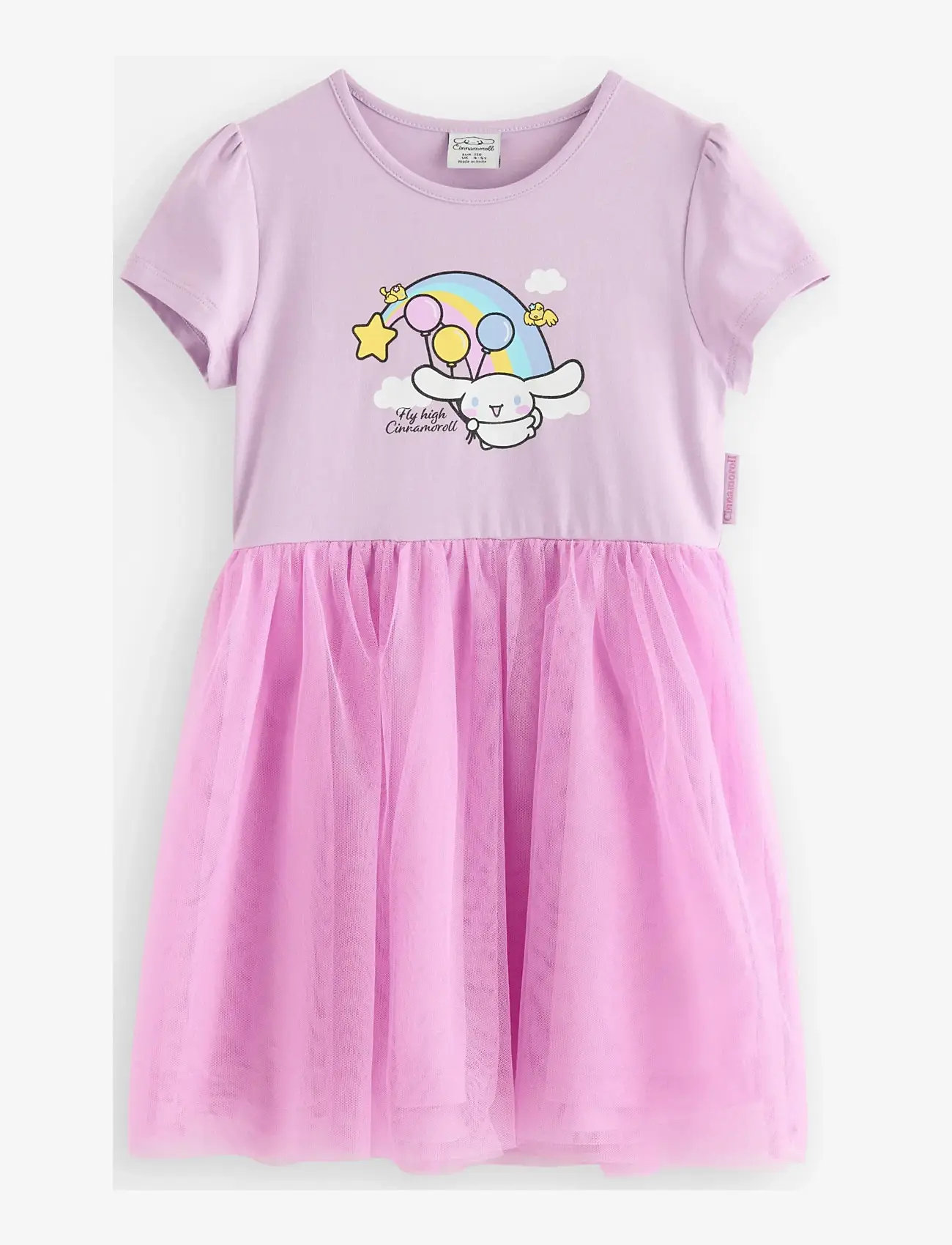 Lindex - Cinnamoroll short-sleeved dress with tulle skirt - kortærmede hverdagskjoler - light lilac - 1