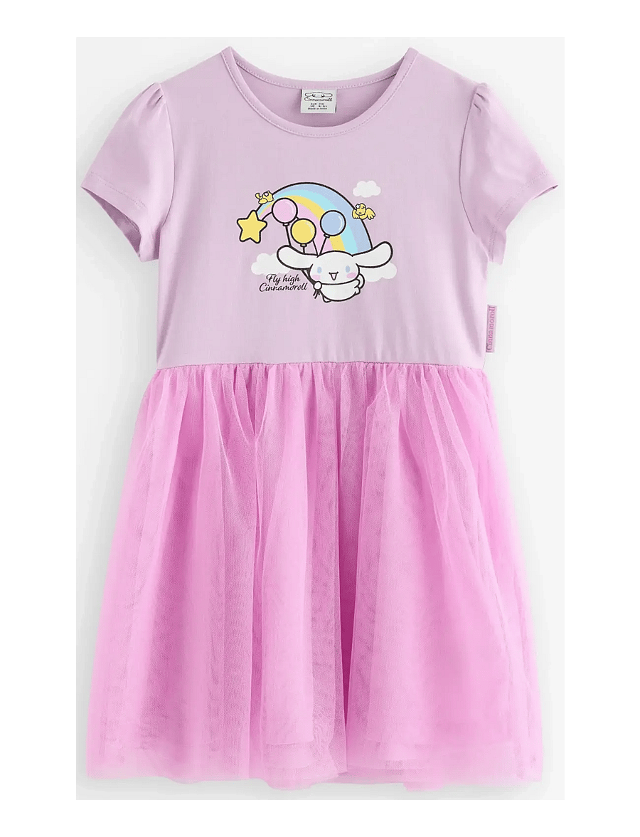 Lindex - Cinnamoroll short-sleeved dress with tulle skirt - sukienki codzienne z krótkim rękawem - light lilac - 1
