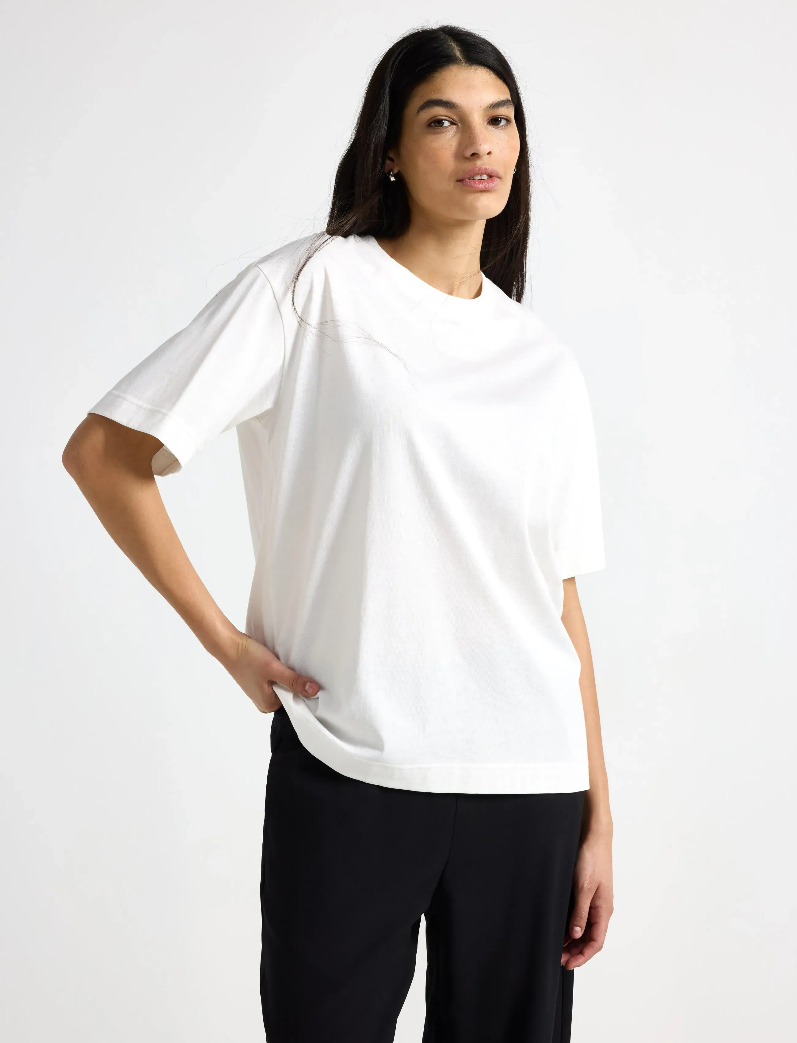 Lindex Oversized T-Shirt, XXL, White, T-Shirts & Toppe > Kortærmede, Dame