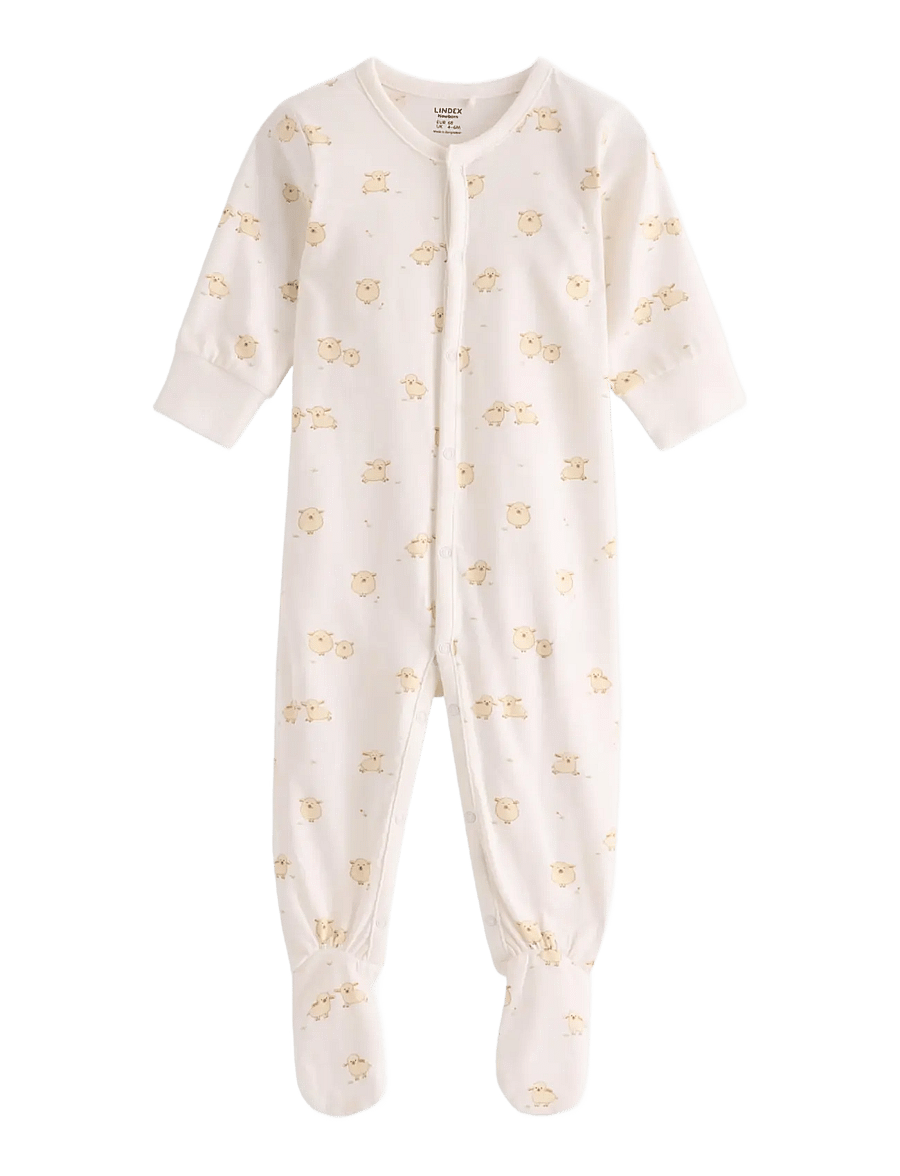 Lindex - Pyjamas with feet - schlafoveralls - light dusty white - 0