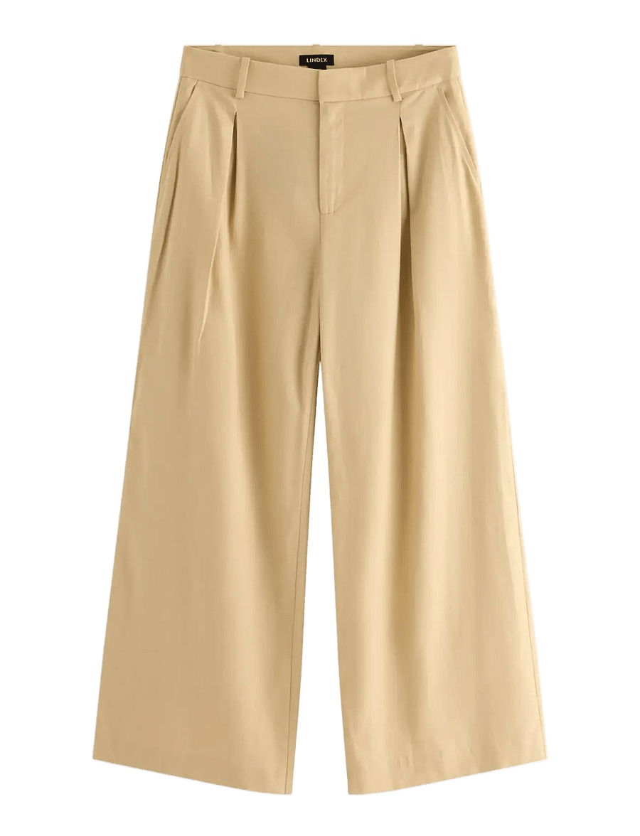 Lindex - Trousers Amelia - laia säärega püksid - dark dusty yellow - 1
