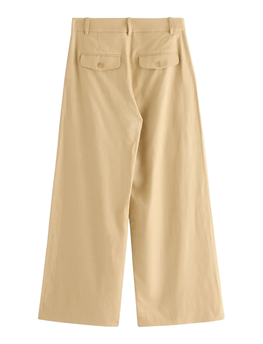 Lindex - Trousers Amelia - laia säärega püksid - dark dusty yellow - 2