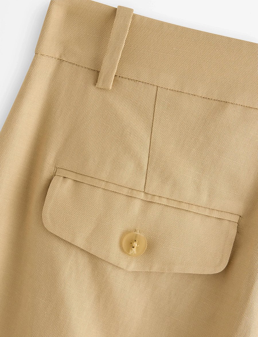 Lindex - Trousers Amelia - laia säärega püksid - dark dusty yellow - 5