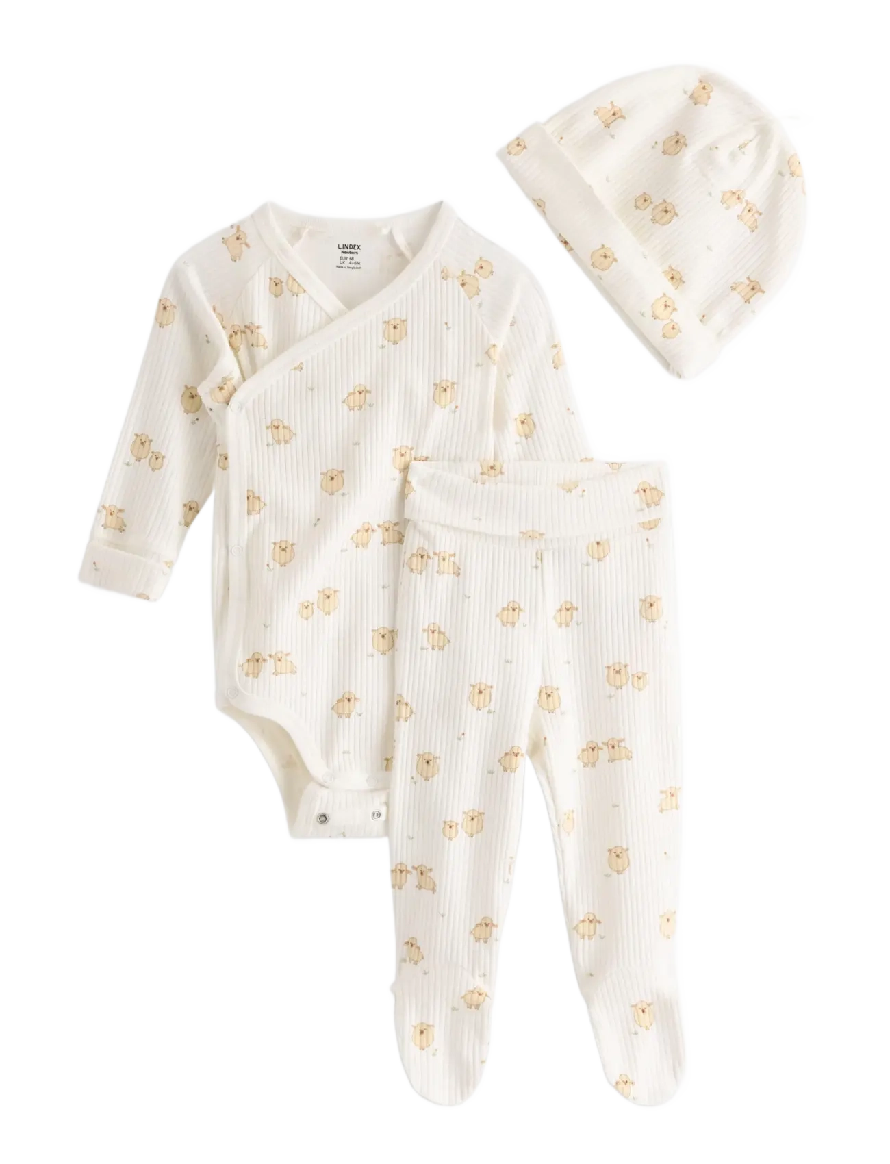Lindex 3-piece baby starter kit - Nach Größe einkaufen - LIGHT DUSTY WHITE / cream