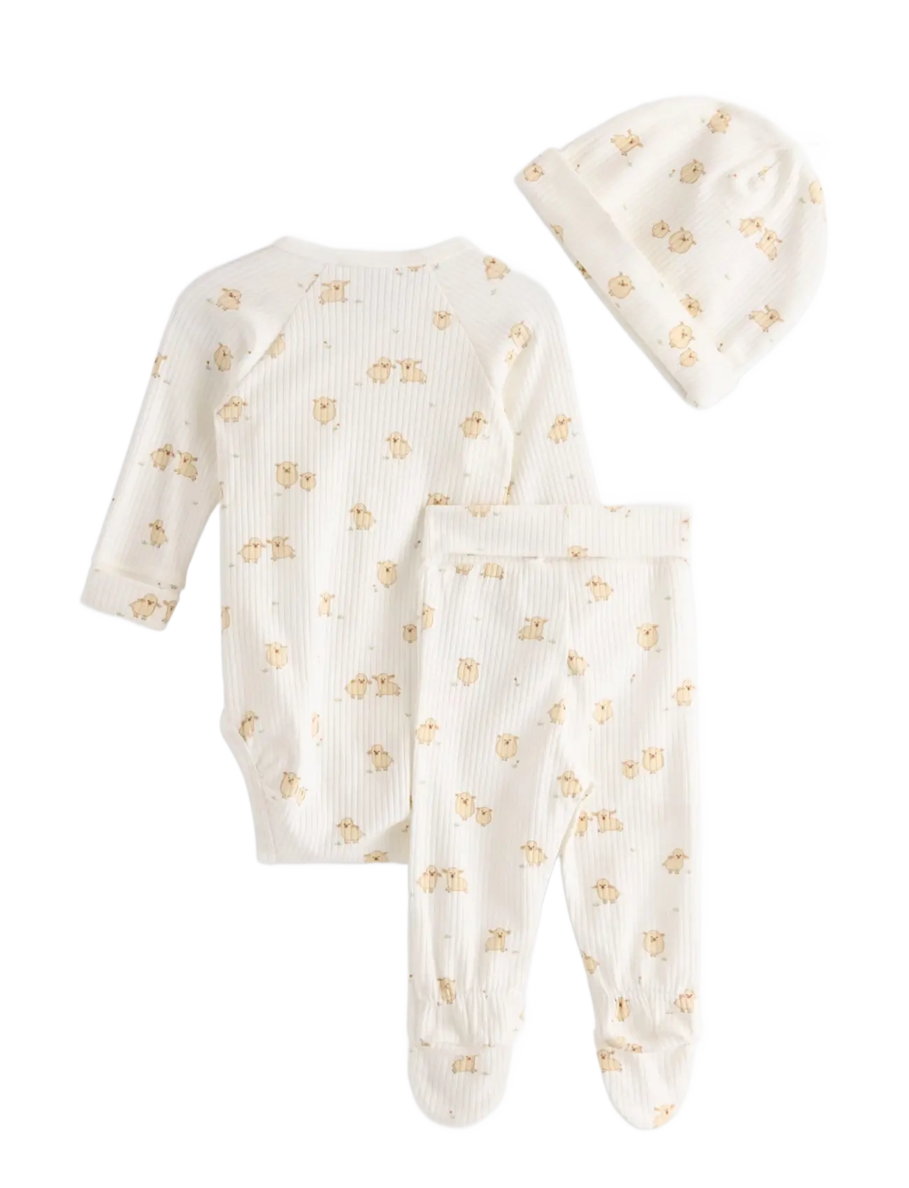 Lindex - 3-piece baby starter kit - sets mit body - light dusty white - 1