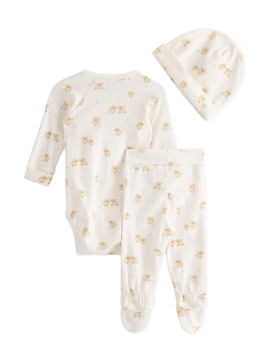 Lindex - 3-piece baby starter kit - sets mit body - light dusty white - 1