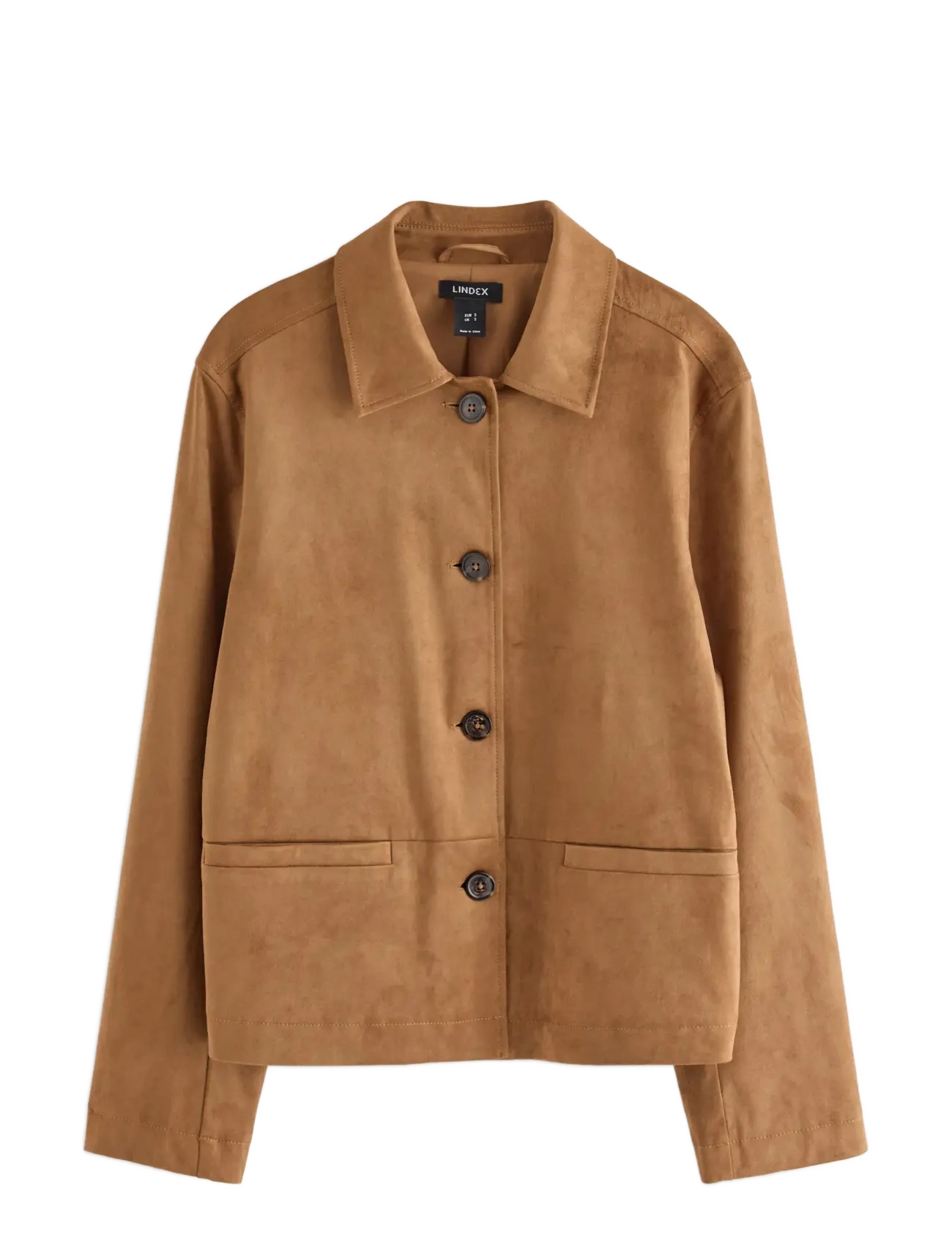 LINDEX Jacke In Imitation Wildleder Braun - XS - Damen
