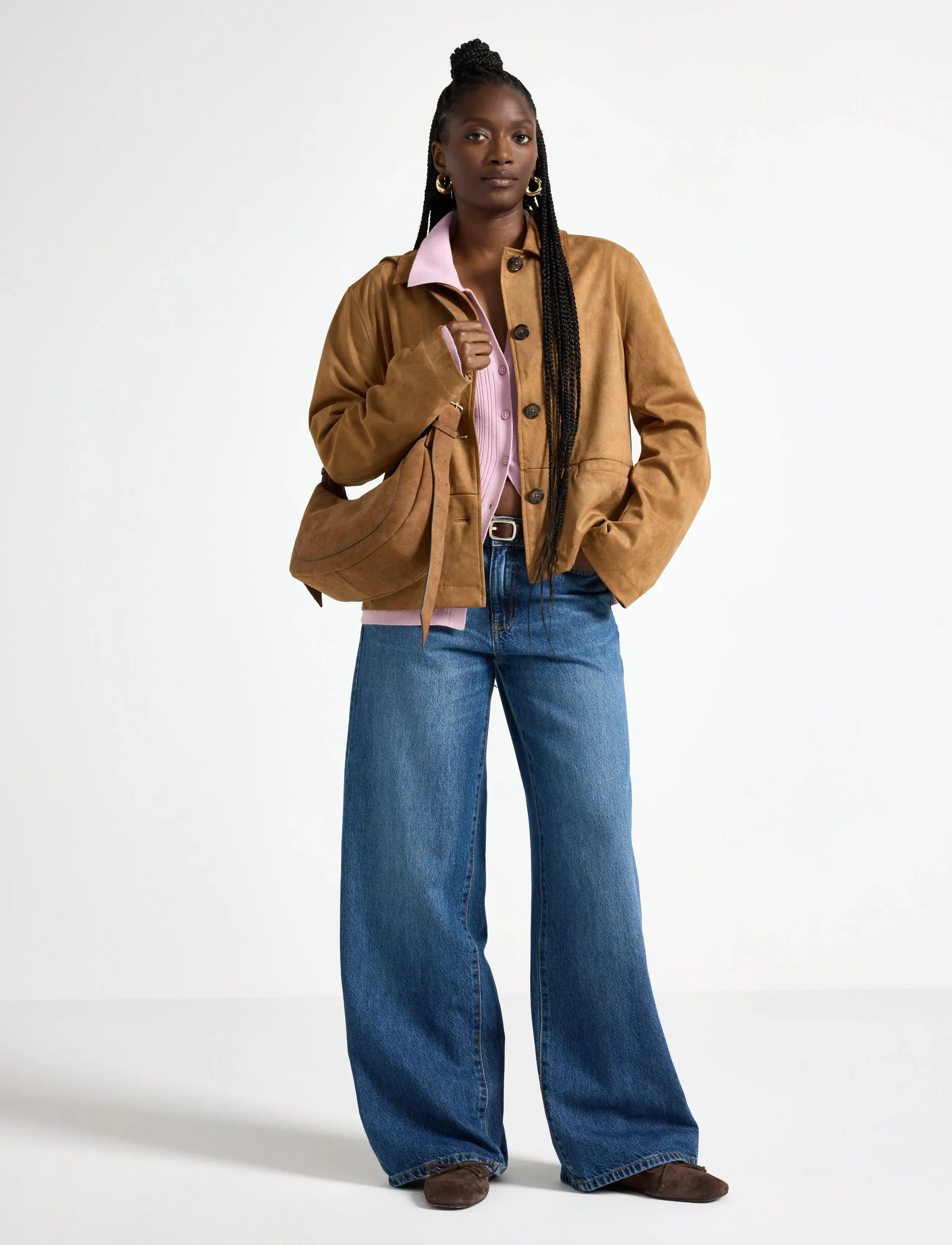 Lindex Jacket In Imitation Suede, XS, Jackets, Braun - Light-summer Jacket, Frauen