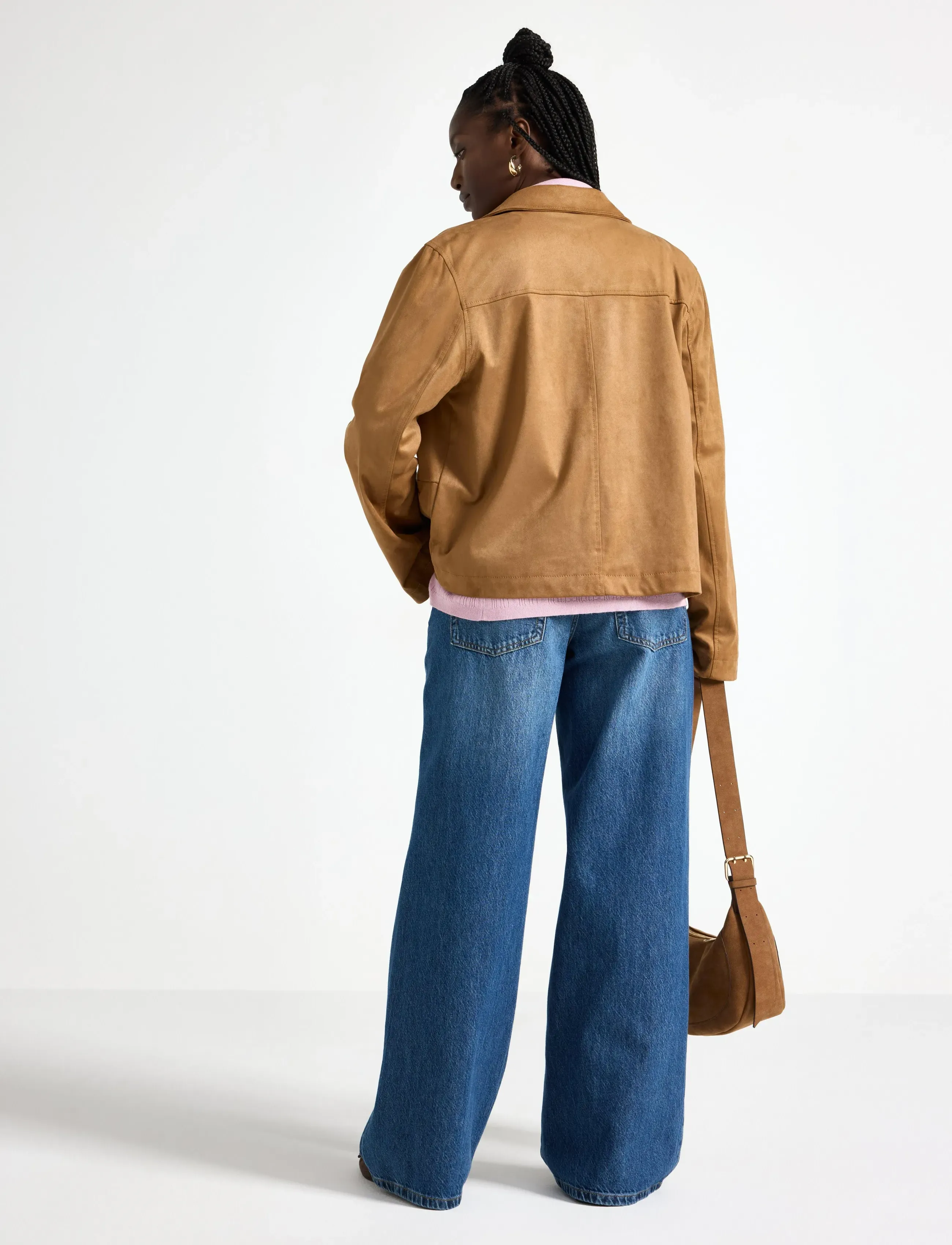 Lindex - Jacket in imitation suede - spring jackets - brown - 3