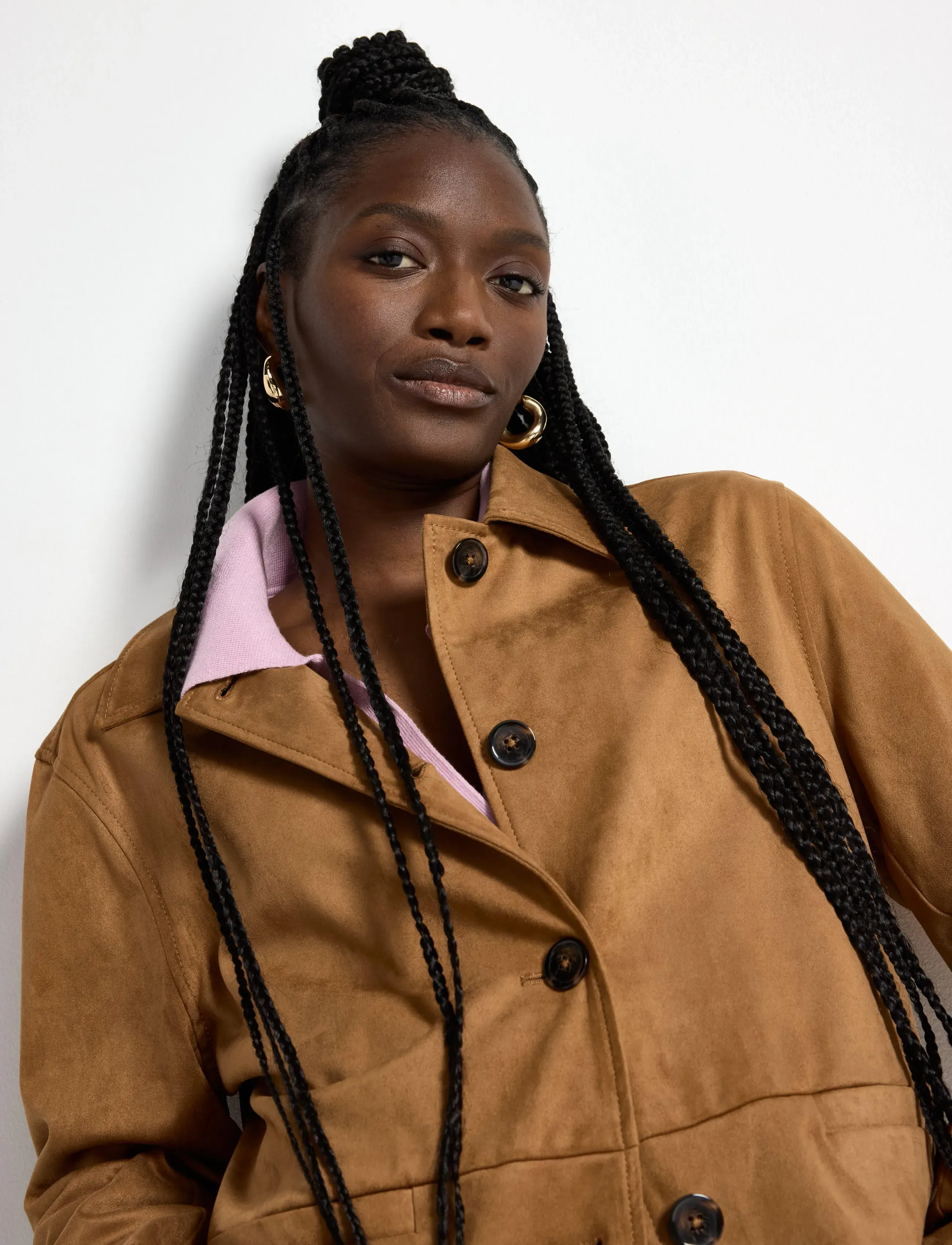 Lindex - Jacket in imitation suede - spring jackets - brown - 4