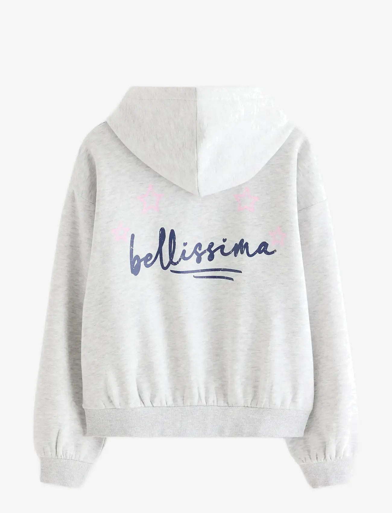 Lindex - Sweatshirt with hood and print - hættetrøjer - light grey melange - 2