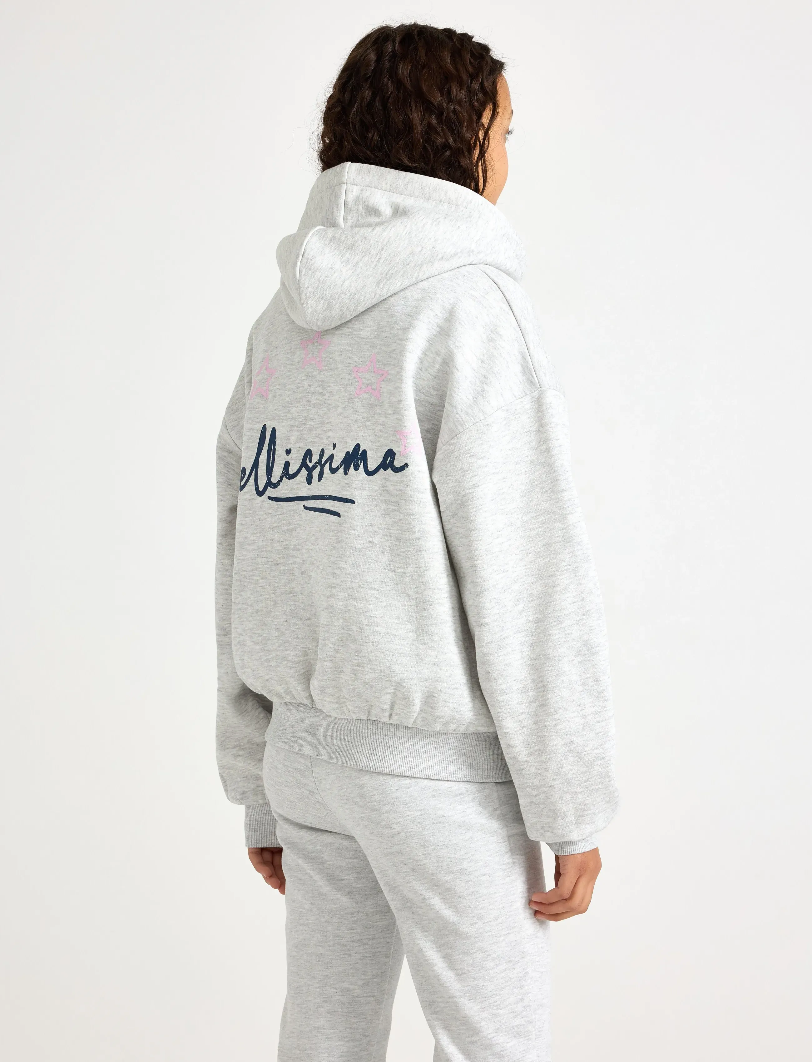 Lindex - Sweatshirt with hood and print - kapuutsiga dressipluusid - light grey melange - 3
