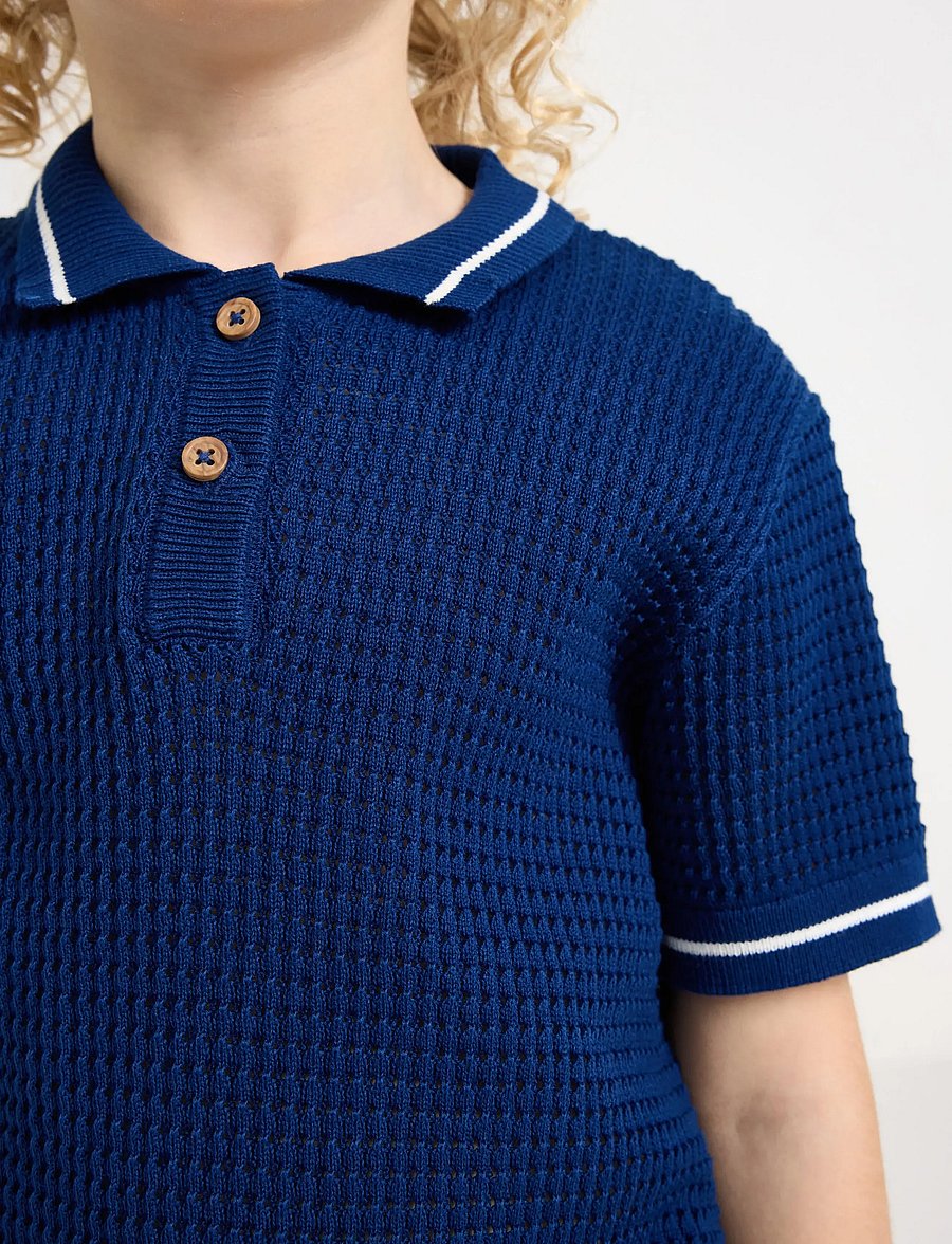Lindex - Short-sleeved polo shirt - kurzärmelig - dark blue - 4