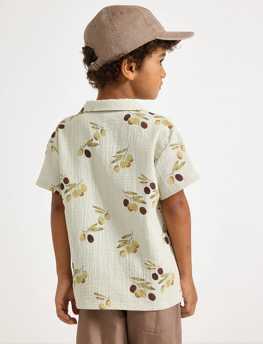Lindex - Short-sleeved shirt - kortärmade skjortor - light dusty green - 3