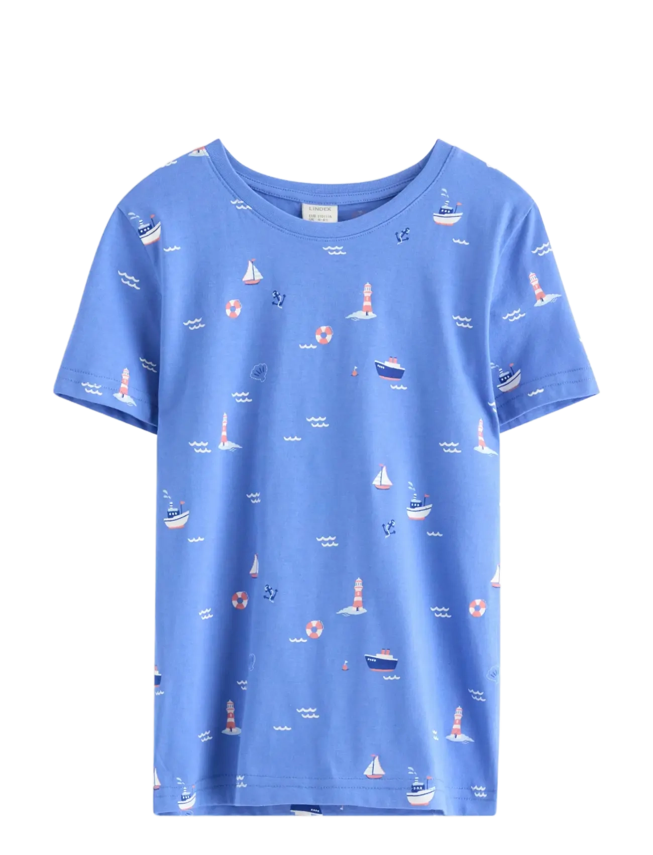 Lindex Short-Sleeved Top, 98/104, Blue, T-Shirts > Kortærmede, Børn