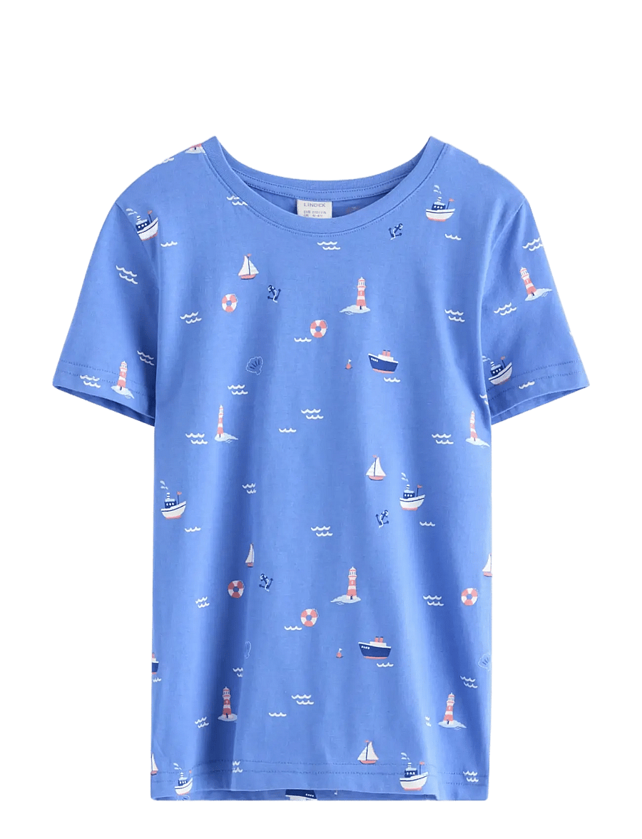 Lindex - Short-sleeved top - kortærmede t-shirts - blue - 0