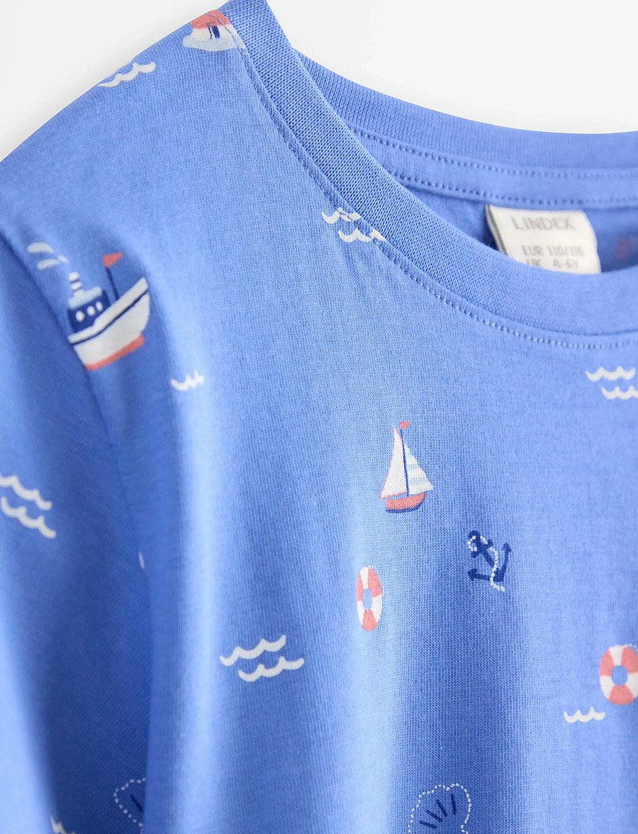 Lindex - Short-sleeved top - kortærmede t-shirts - blue - 2