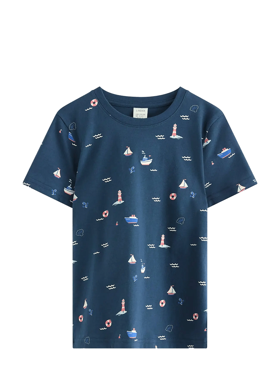 Lindex - Short-sleeved top - marškinėliai trumpomis rankovėmis - dark blue - 0