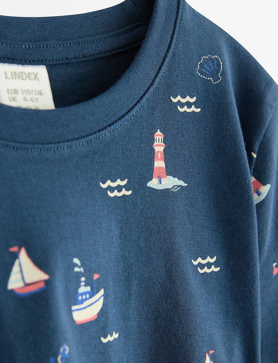 Lindex - Short-sleeved top - marškinėliai trumpomis rankovėmis - dark blue - 2