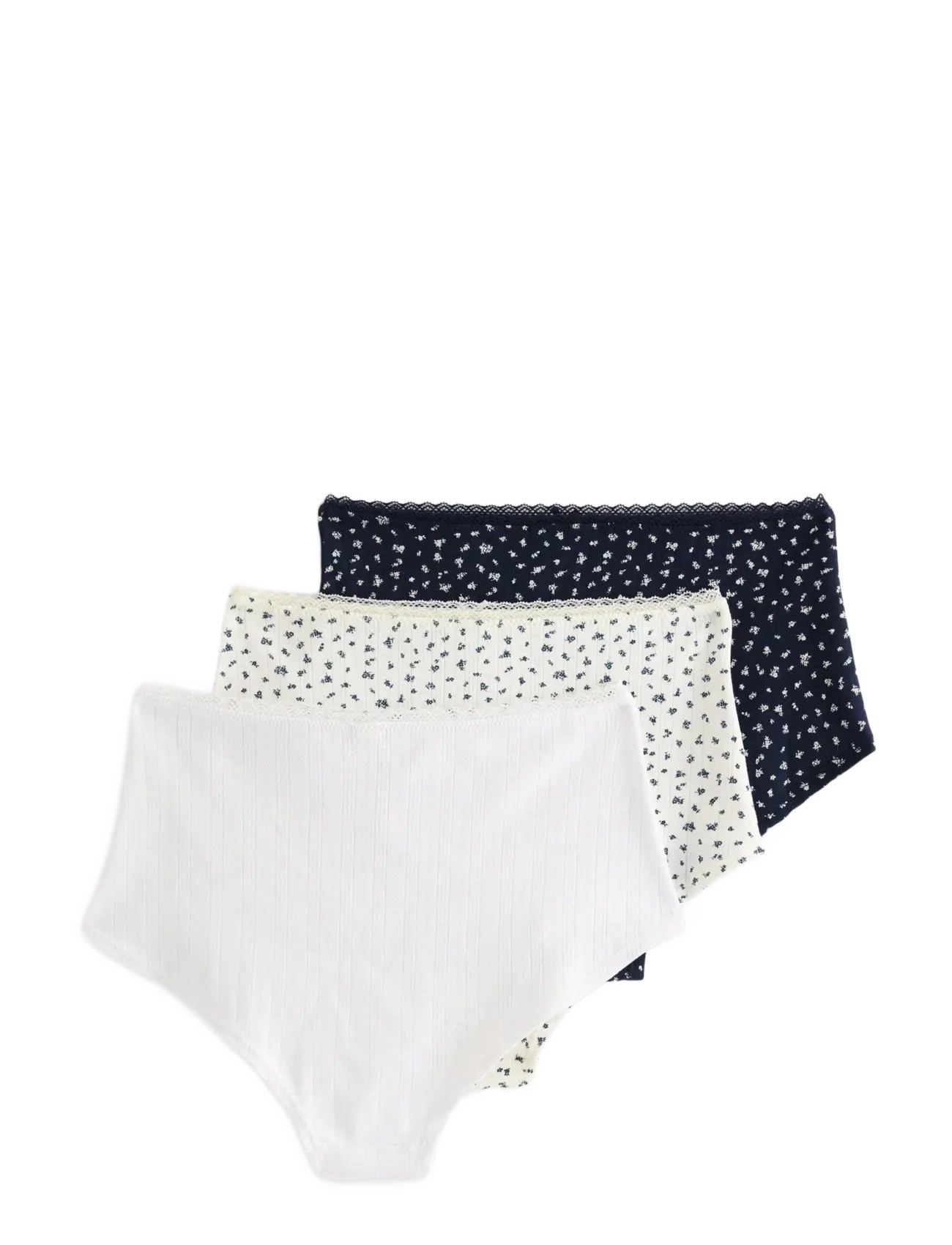 Lindex - 3 Pack brief high pointelle co - püksikud - navy - 2