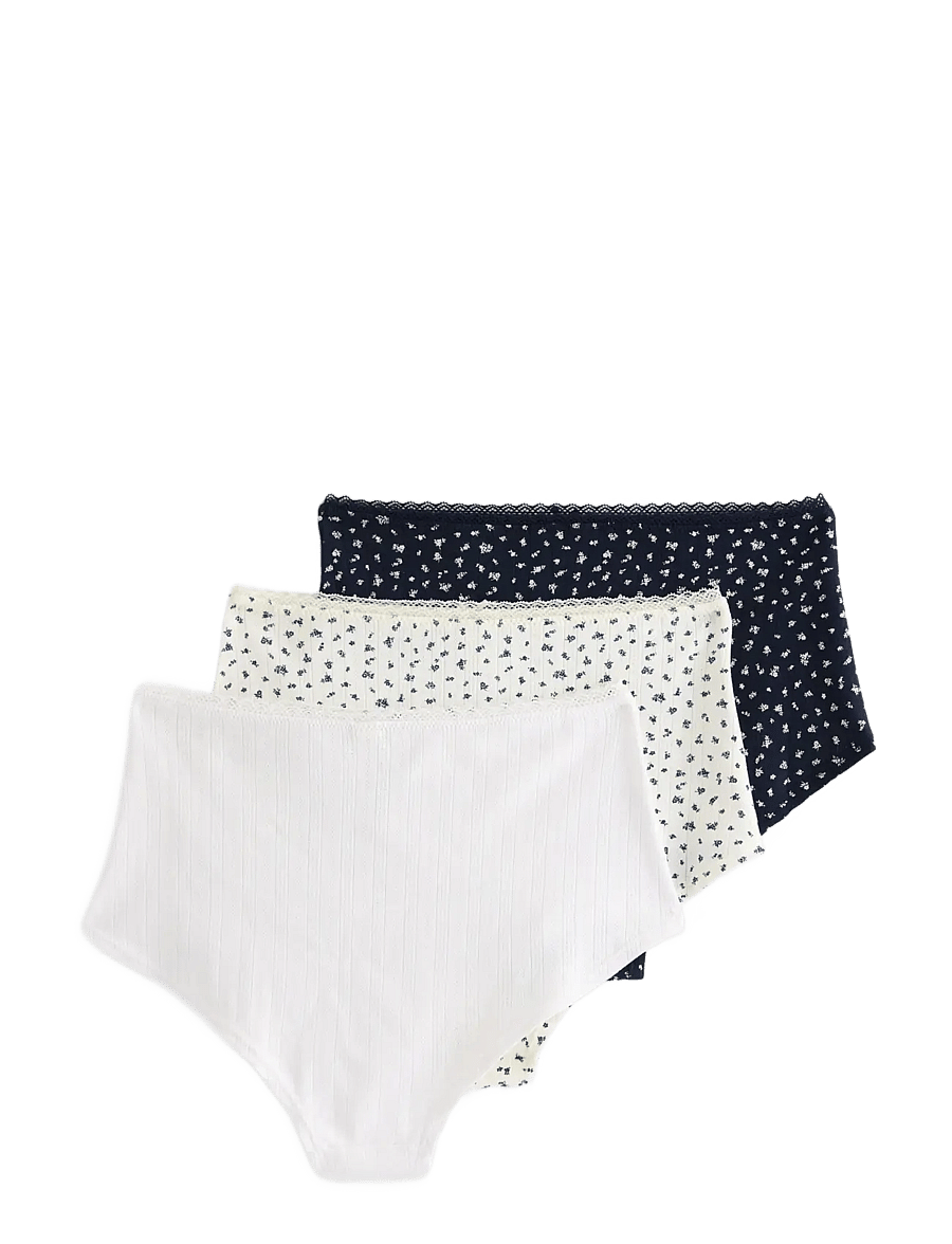 Lindex - 3 Pack brief high pointelle co - slips - navy - 2