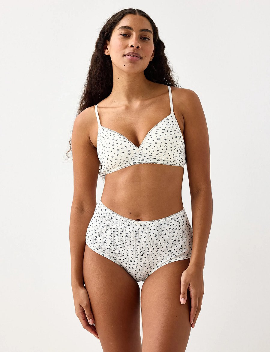 Lindex - 3 Pack brief high pointelle co - slips - navy - 0