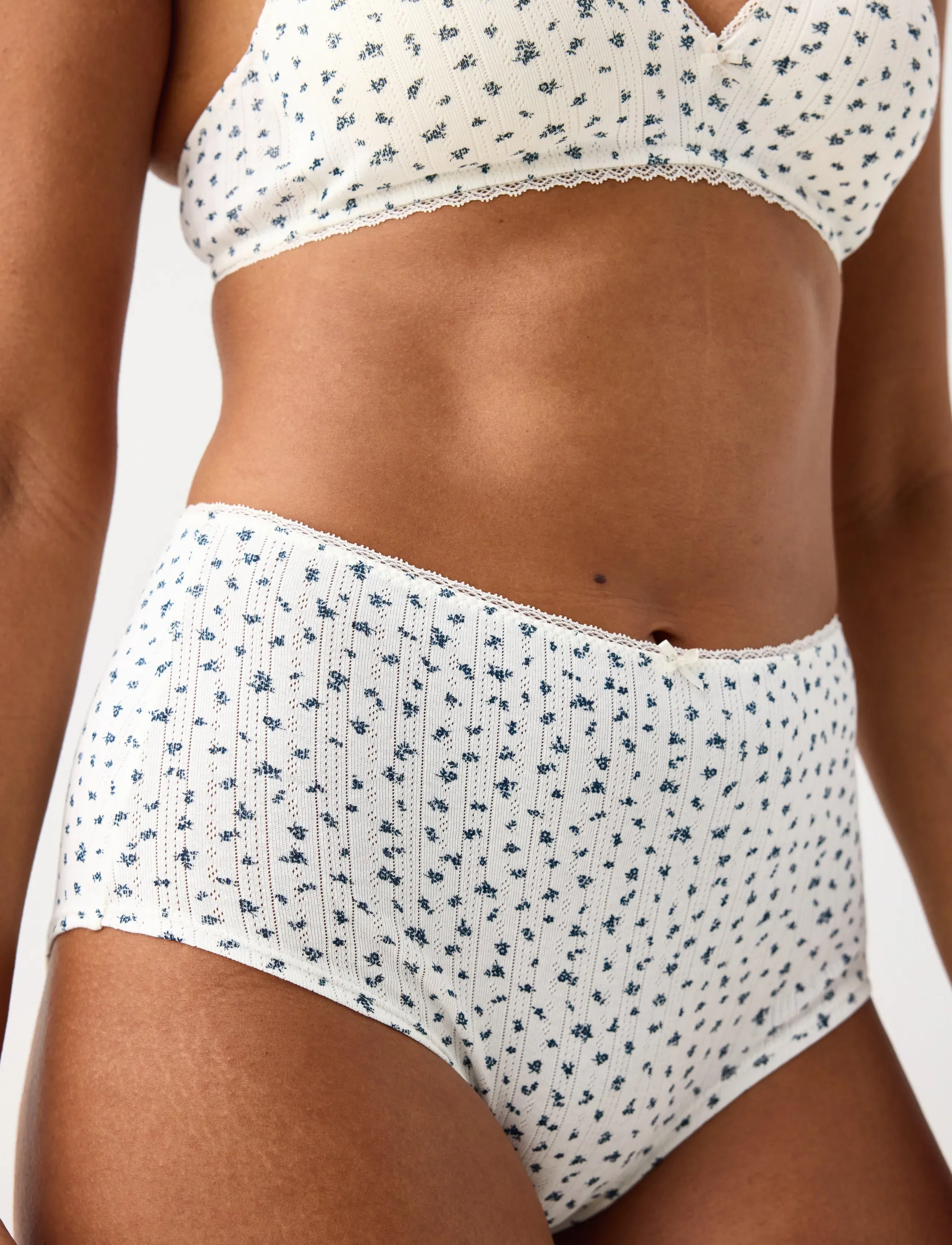 Lindex - 3 Pack brief high pointelle co - püksikud - navy - 4