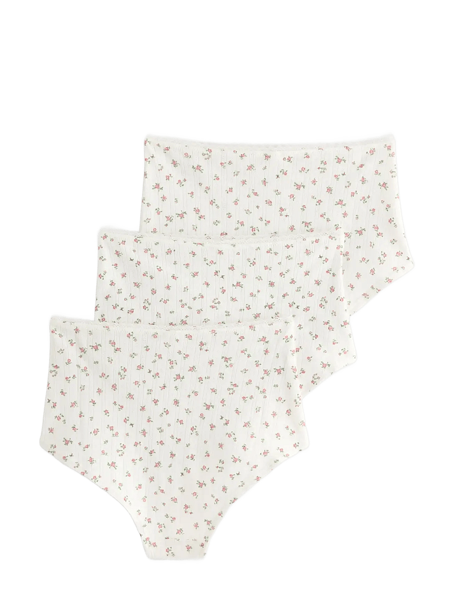 Lindex - 3 Pack brief high pointelle co - modetrends - off white - 1