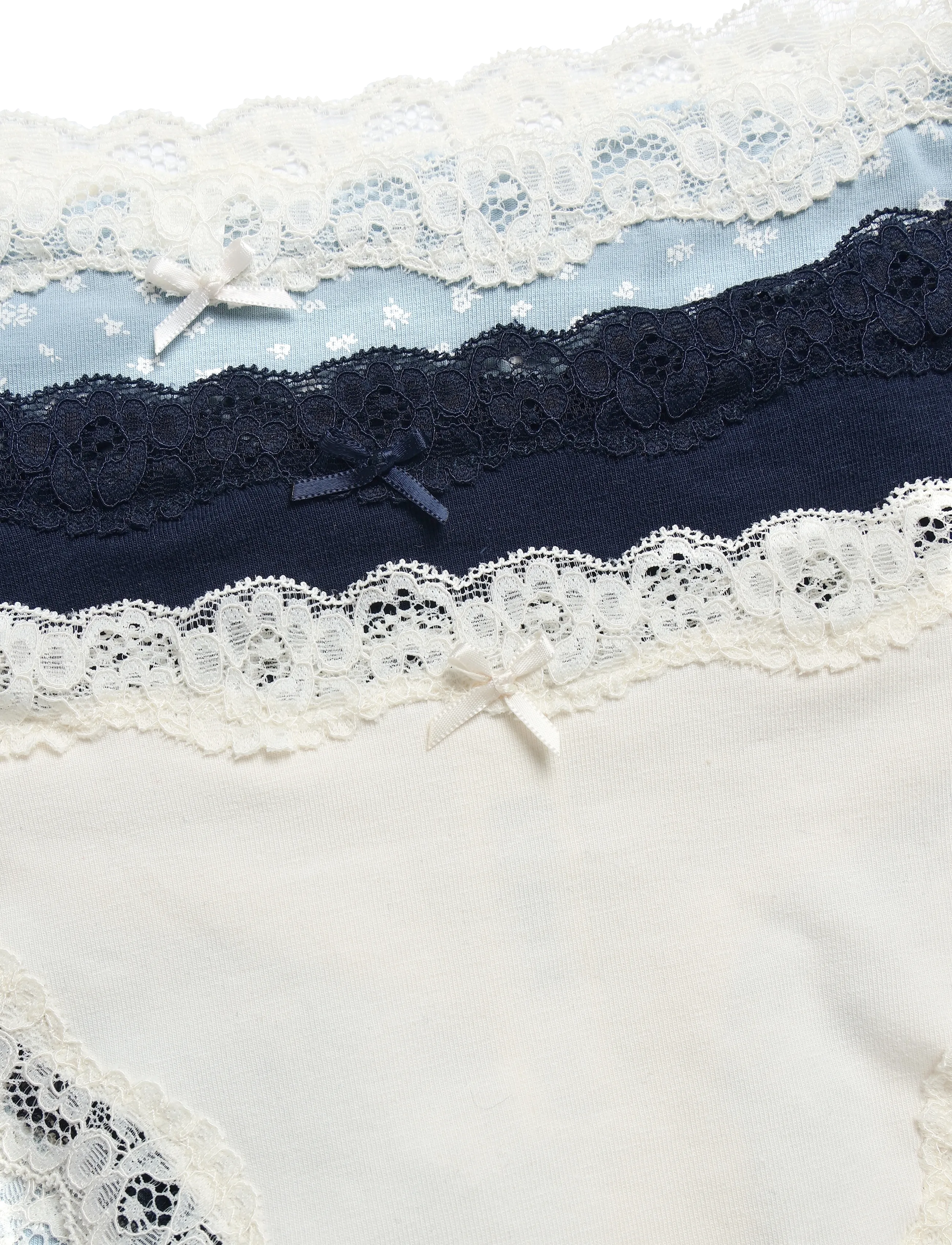 Lindex - 3-pack thong with lace details - tangas - light dusty blue - 5