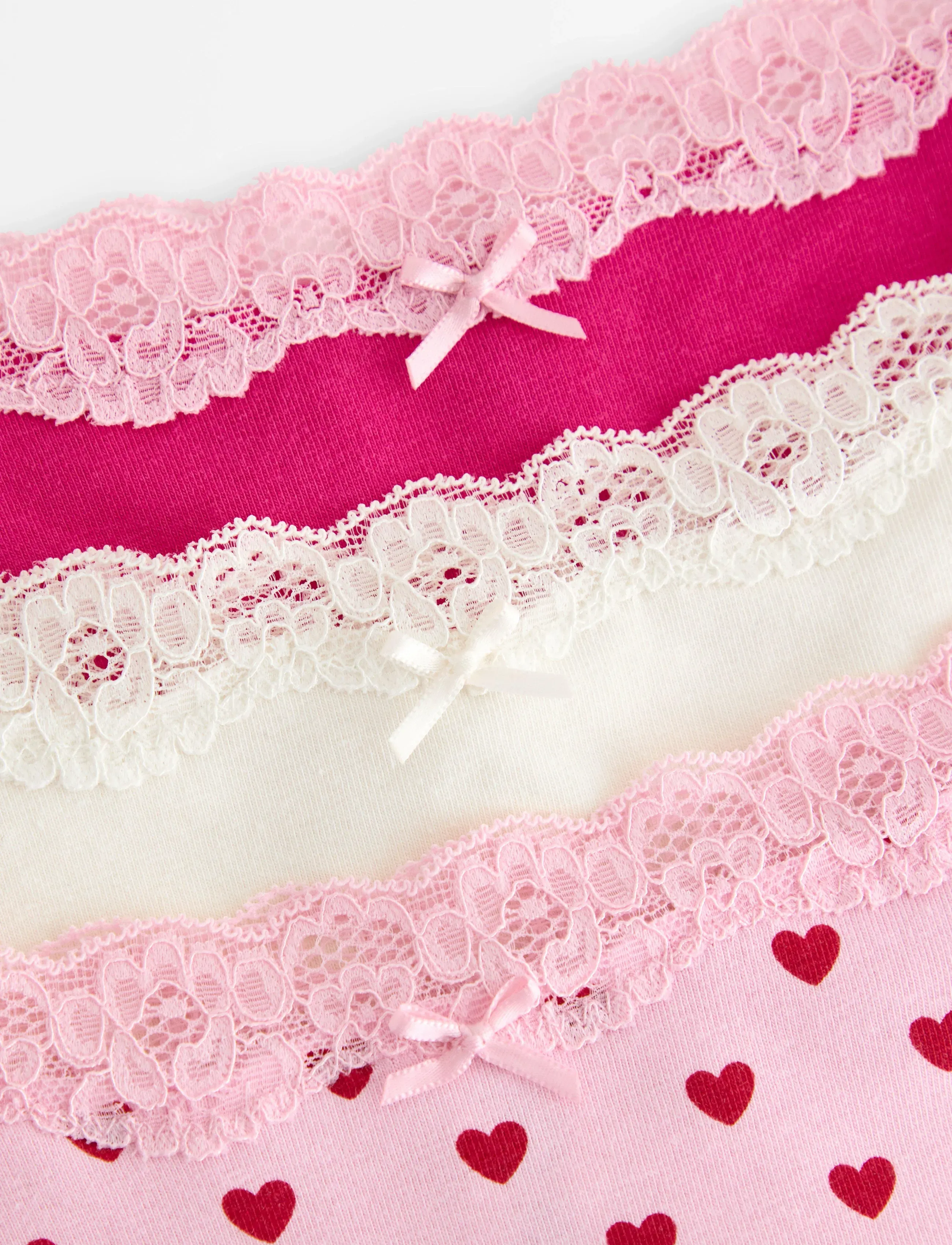 Lindex - 3-pack thong with lace details - stringtrosor - light pink - 5