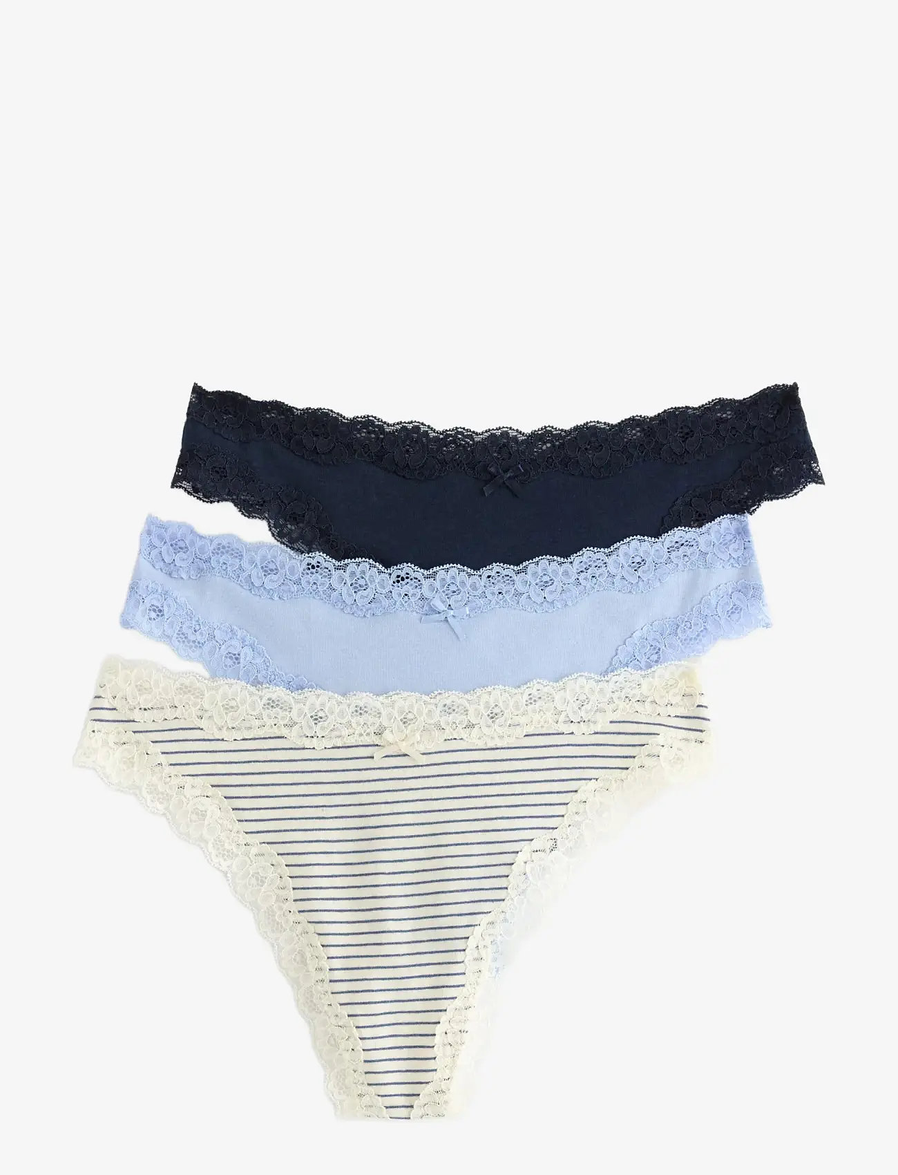 Lindex - 3 pack Brief thong reg WILMA c - stringtrusser - light white - 1