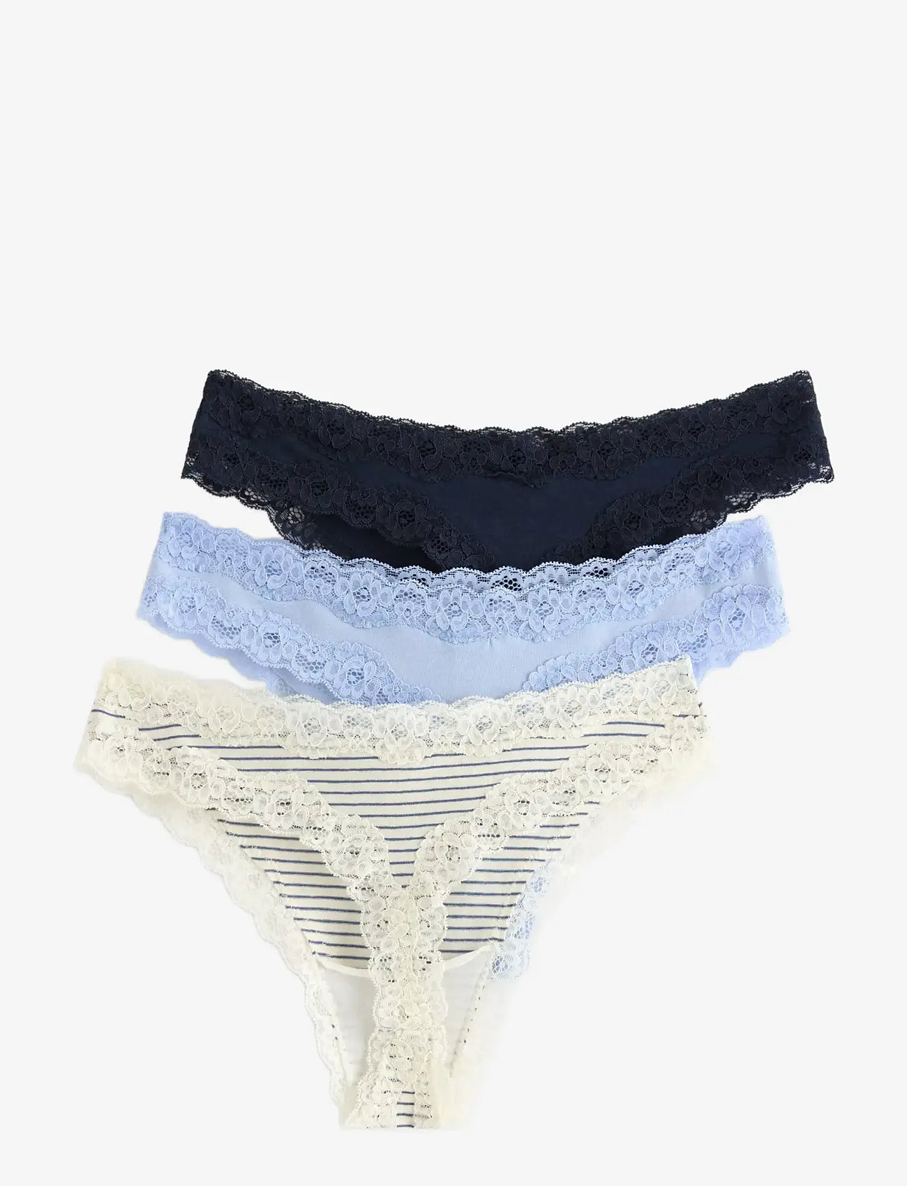 Lindex - 3 pack Brief thong reg WILMA c - stringtrusser - light white - 2