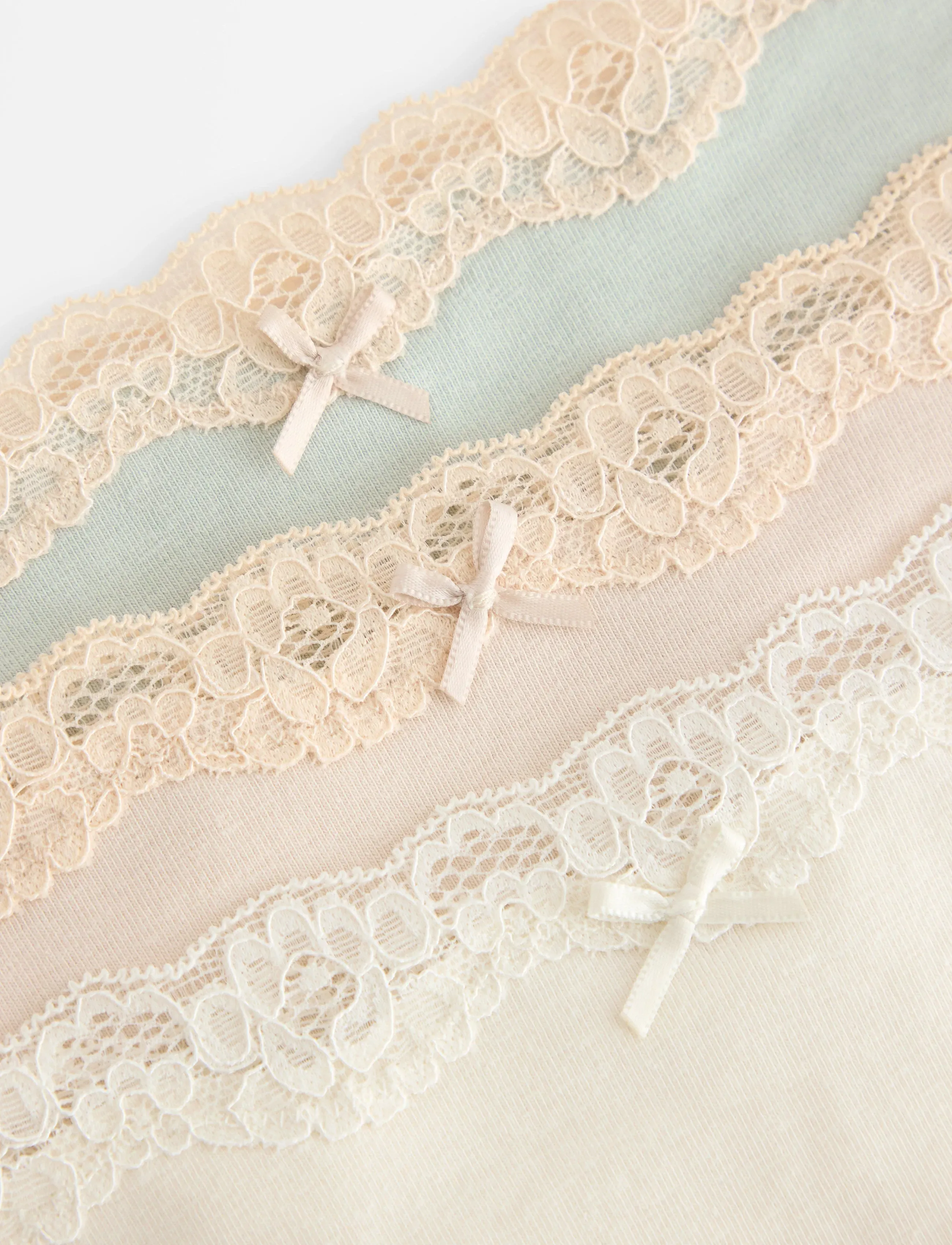 Lindex - 3-pack thong with lace details - tangas - off white - 2