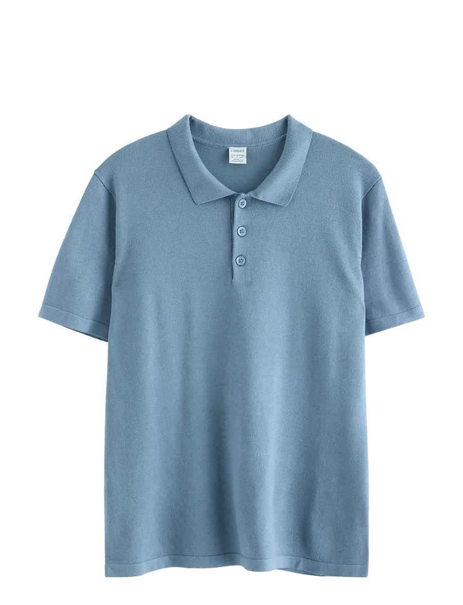 Lindex - Short-sleeved polo shirt - kortærmede poloer - lt dusty blue - 1