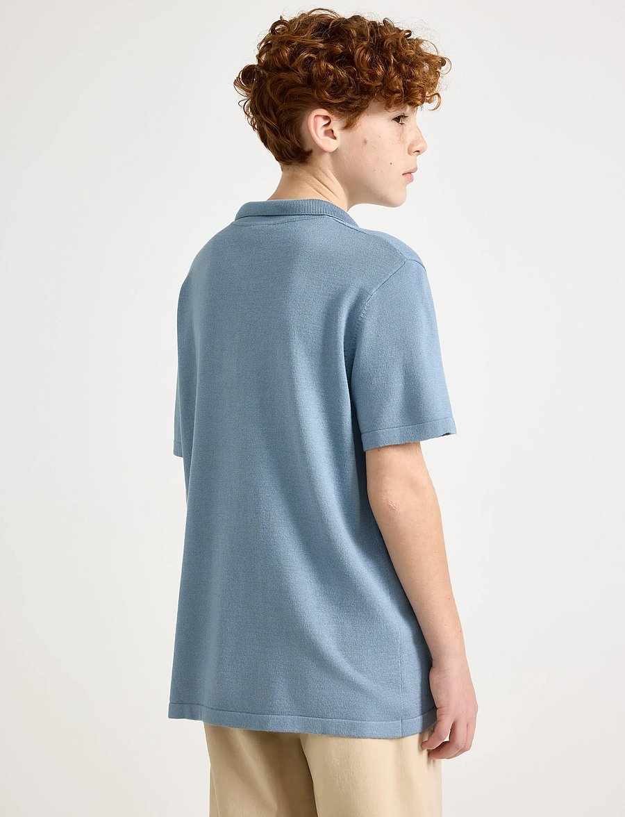 Lindex - Short-sleeved polo shirt - kortærmede poloer - lt dusty blue - 3