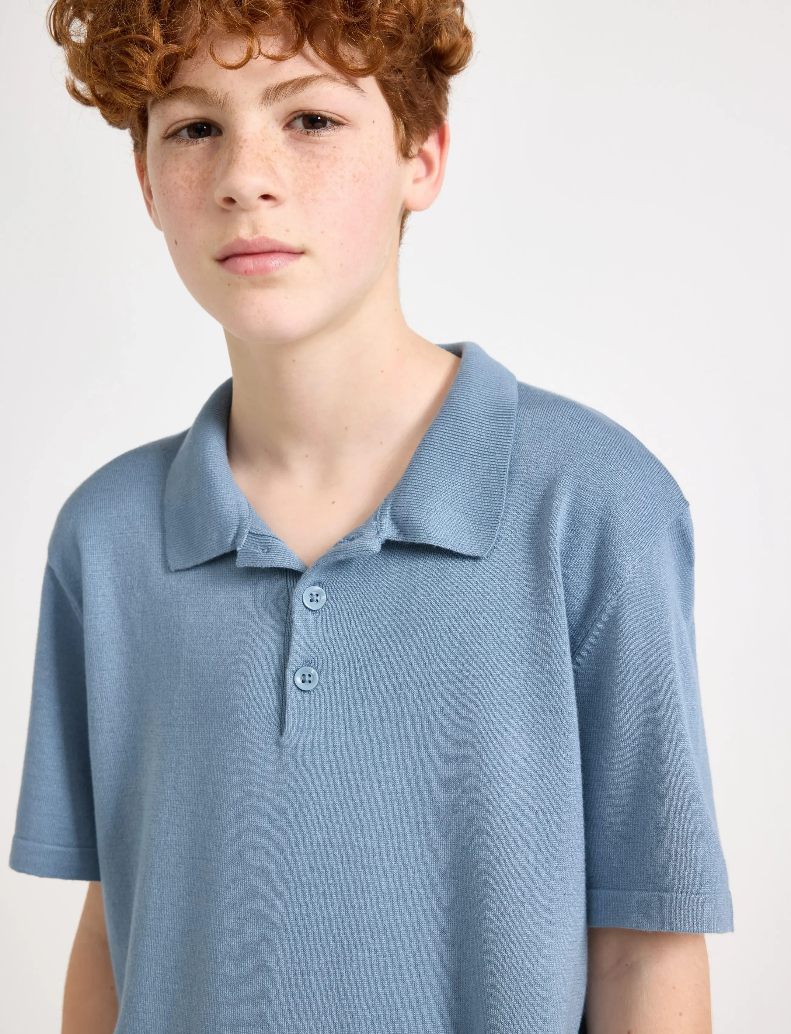 Lindex - Short-sleeved polo shirt - kortärmade pikéer - lt dusty blue - 4