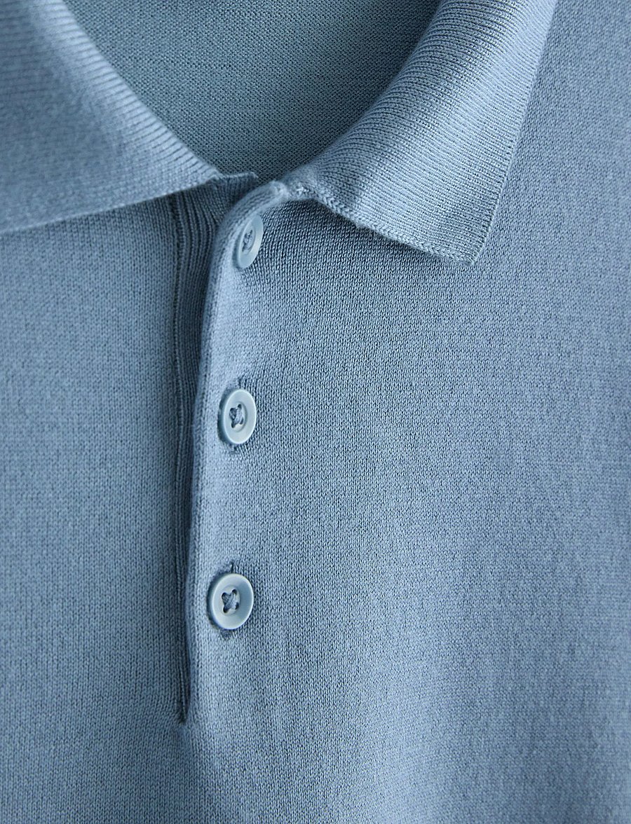 Lindex - Short-sleeved polo shirt - kortærmede poloer - lt dusty blue - 5