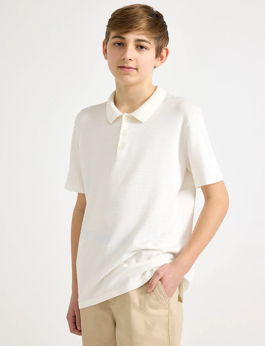 Lindex - Short-sleeved polo shirt - kurzärmelig - off white - 0